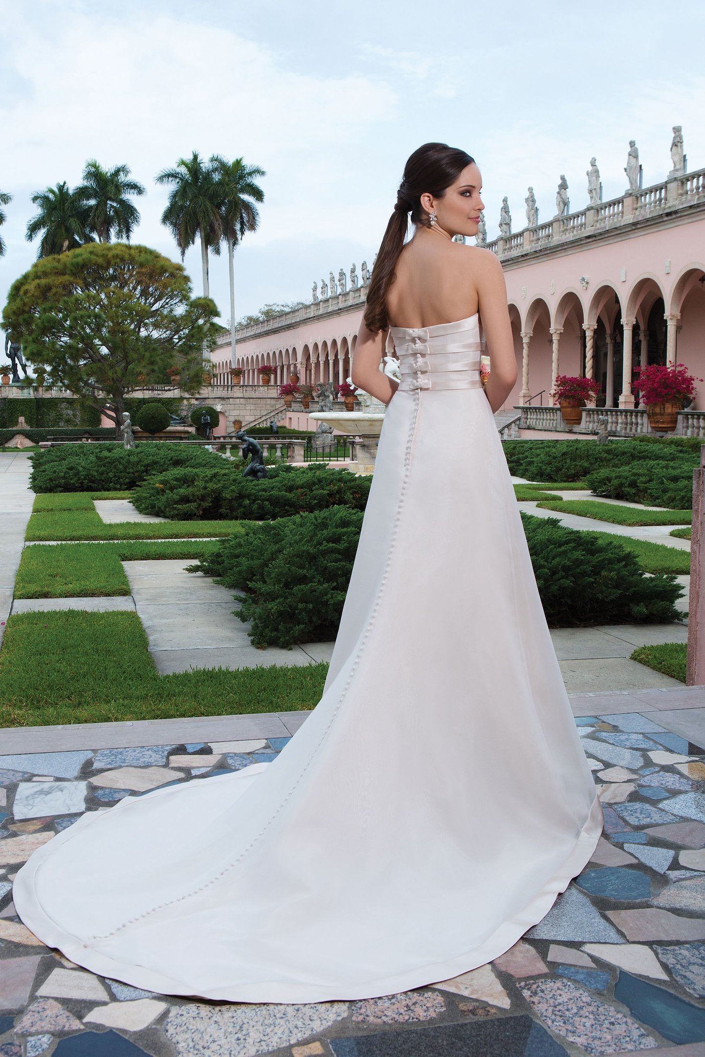 Sweetheart Gowns Style 6062 Regal satin, heavy organza A-line dress featuring a strapless neckline