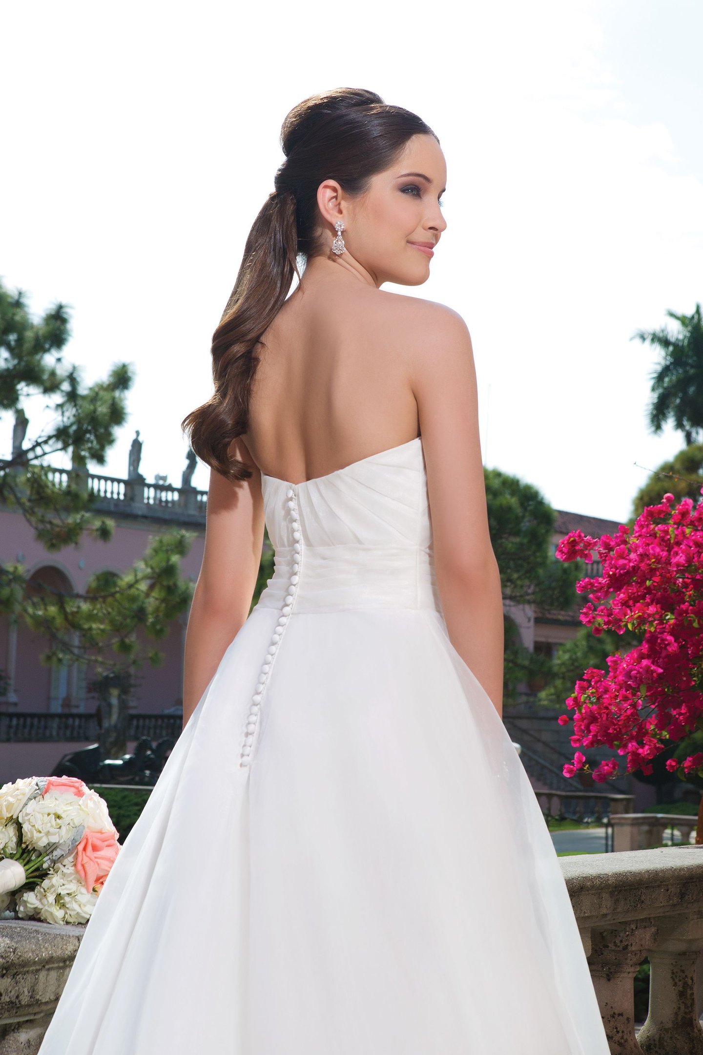 Sweetheart Gowns Style 6074 Organza ball gown embellished with a sweetheart neckline