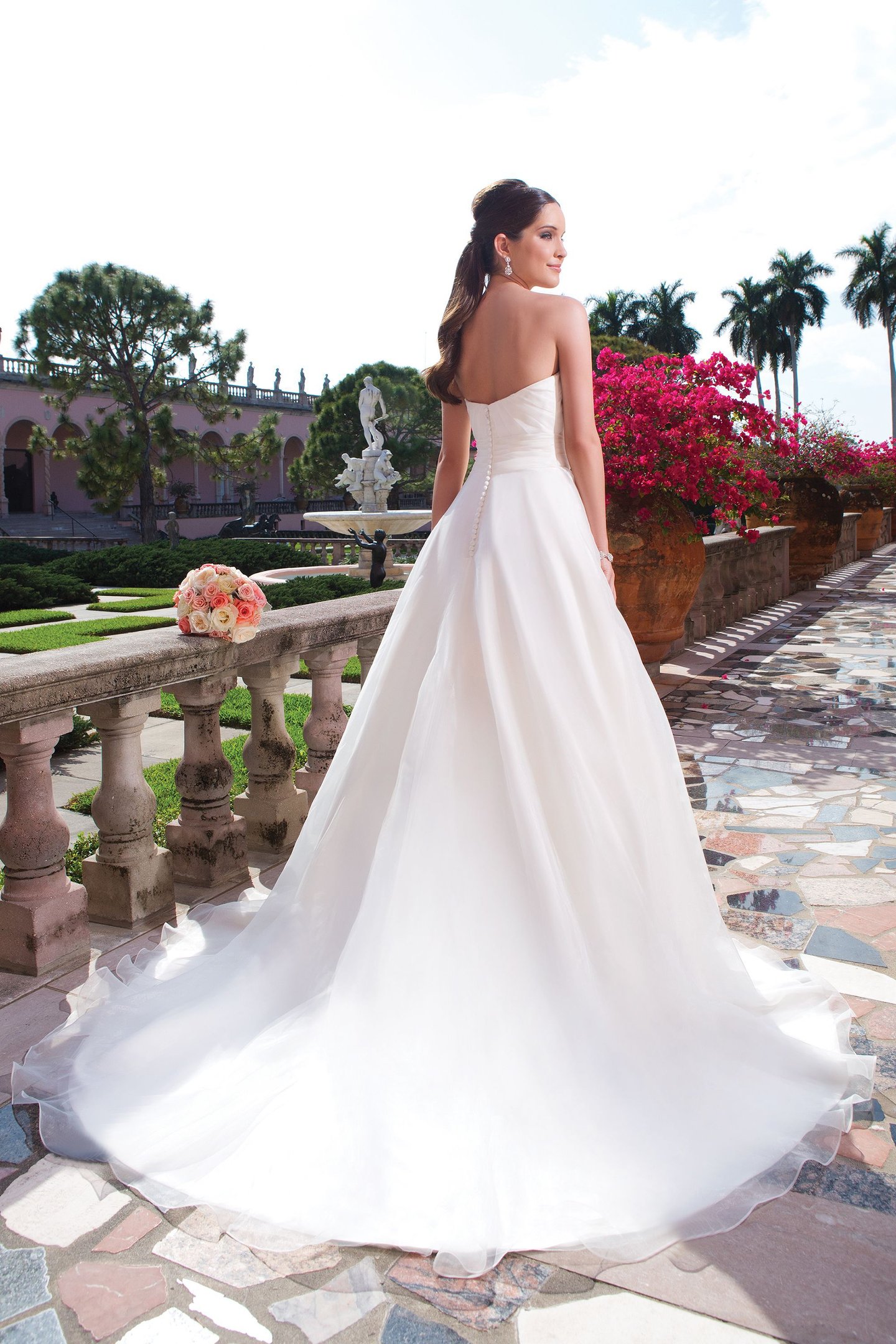 Sweetheart Gowns Style 6074 Organza ball gown embellished with a sweetheart neckline