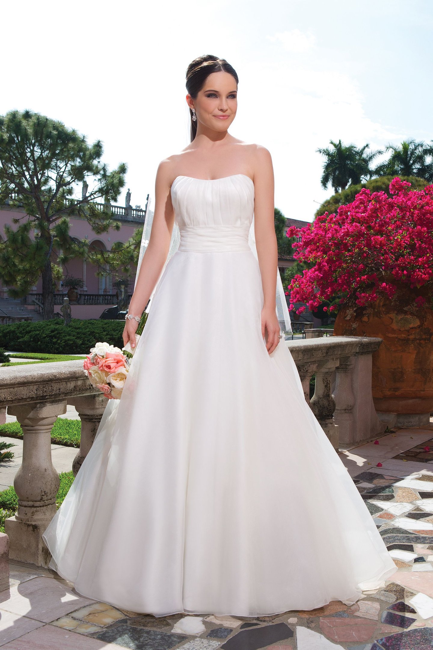 Sweetheart Gowns Style 6074 Organza ball gown embellished with a sweetheart neckline