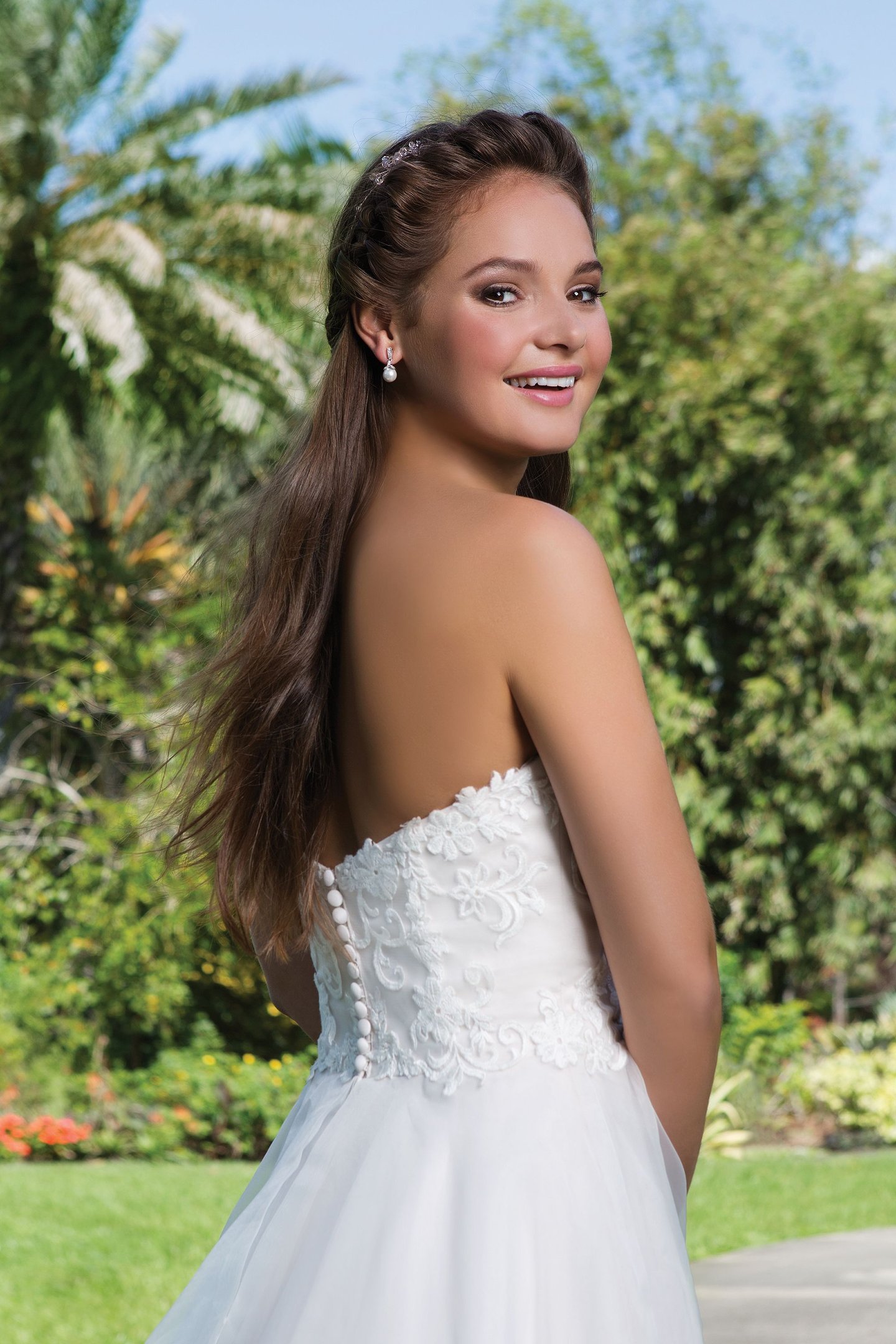 Sweetheart Gowns Style 6132 Lace, Organza Ball gown accented with a Sweetheart neckline