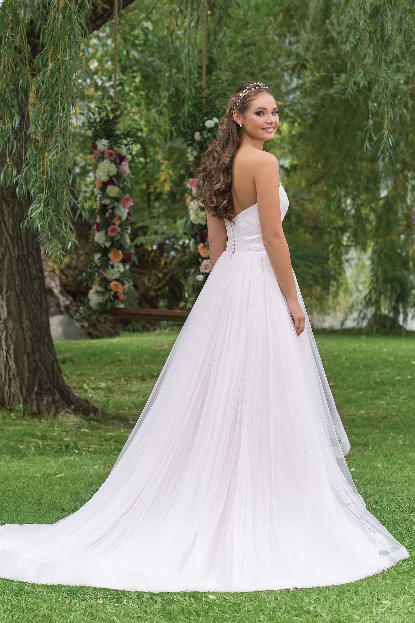 Sweetheart Gowns Style 6158 Basket Weave Bodice with Tiered Tulle Skirt