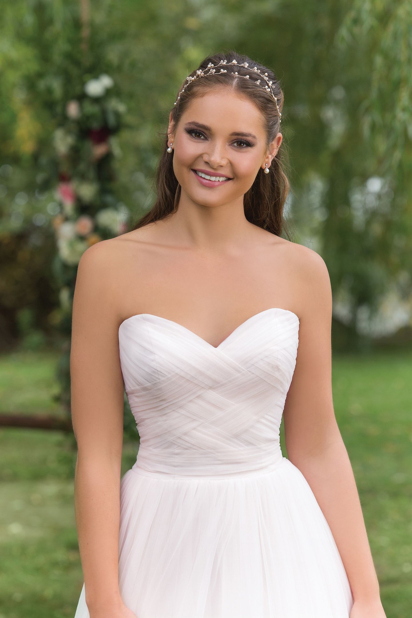 Sweetheart Gowns Style 6158 Basket Weave Bodice with Tiered Tulle Skirt