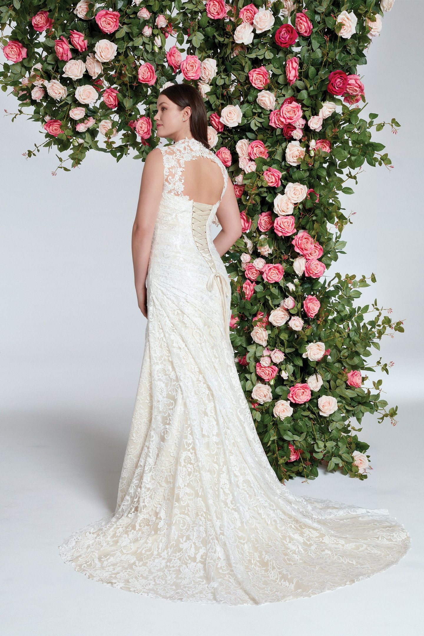 Sweetheart Gowns Style 6181 Lace Gown with Ruched Waistline and Keyhole Back