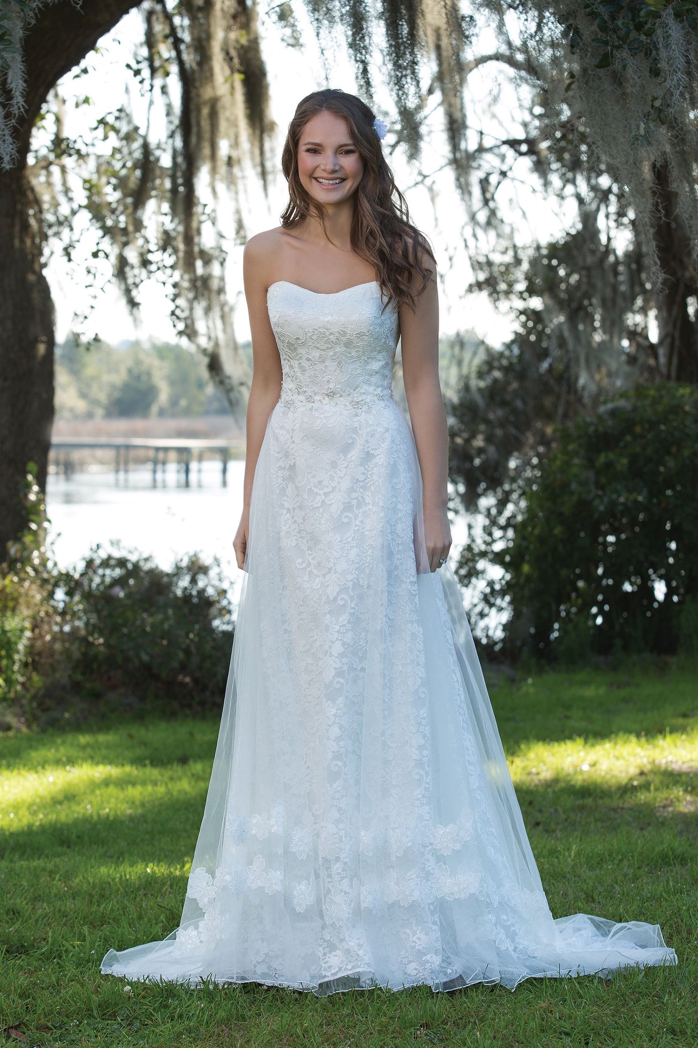 Sweetheart Gowns Style 6187 Beaded Lace Slim A-Line Gown