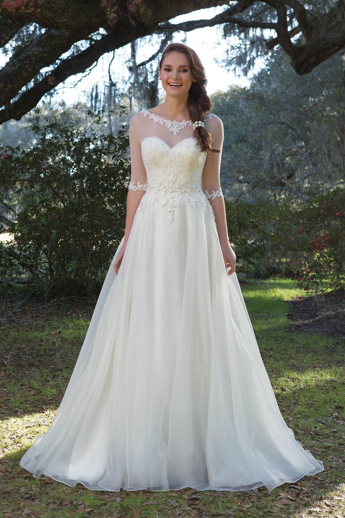 Sweetheart Gowns Style 6188 Sweetheart Ball Gown With Beaded Lace Appliques and Organza Skirt