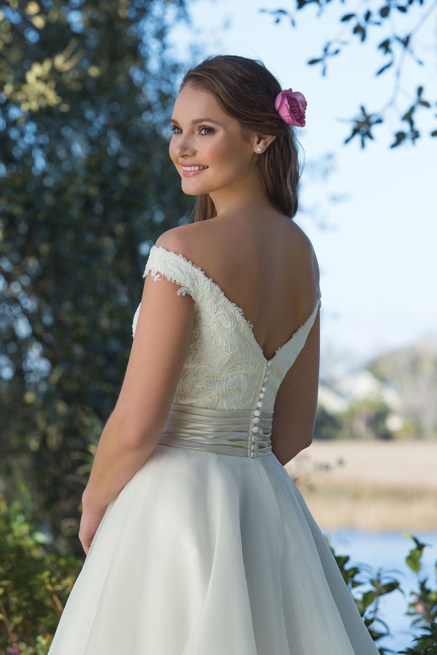 Sweetheart Gowns Style 6189 Off the Shoulder Lace Ball Gown with Organza Skirt