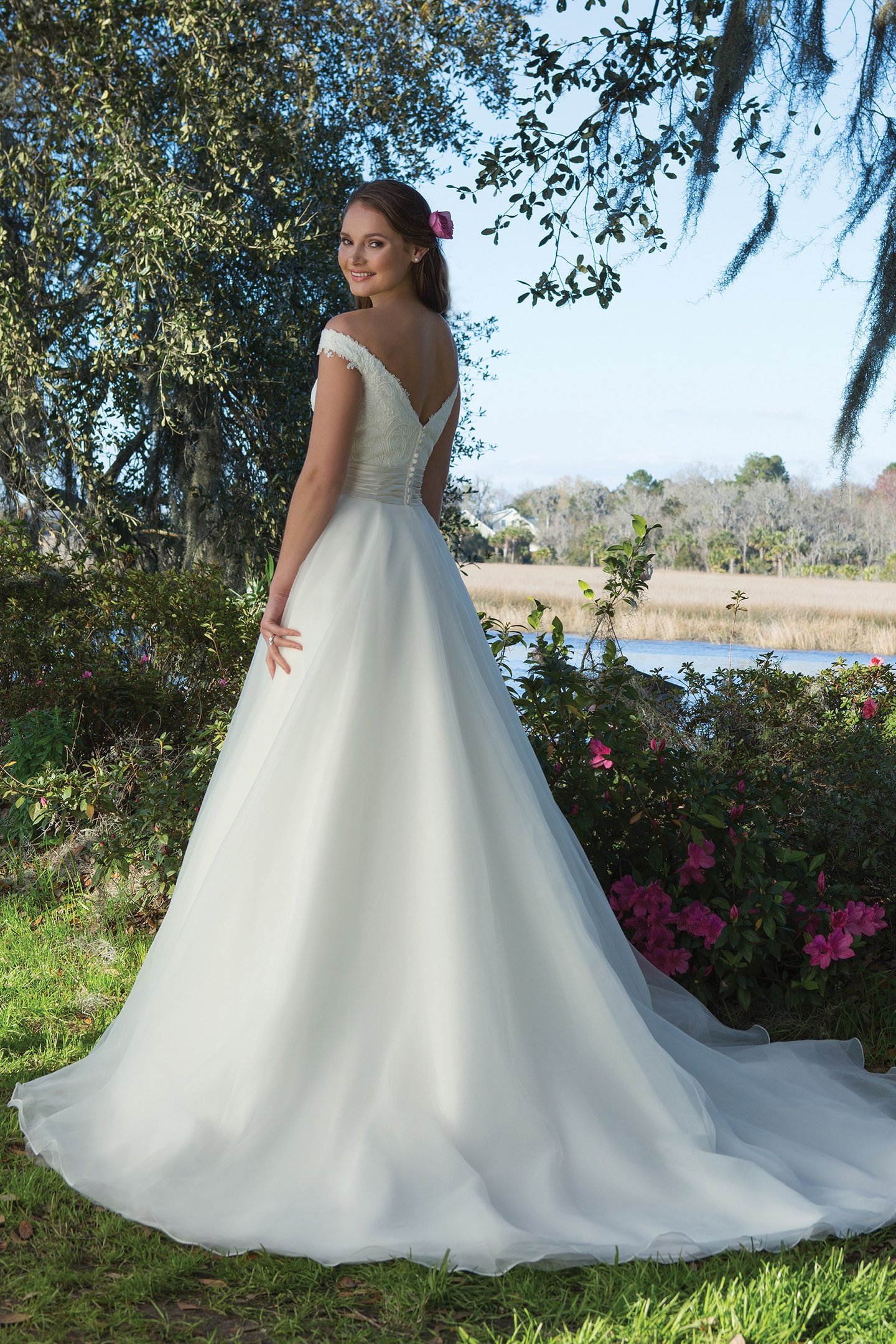 Sweetheart Gowns Style 6189 Off the Shoulder Lace Ball Gown with Organza Skirt