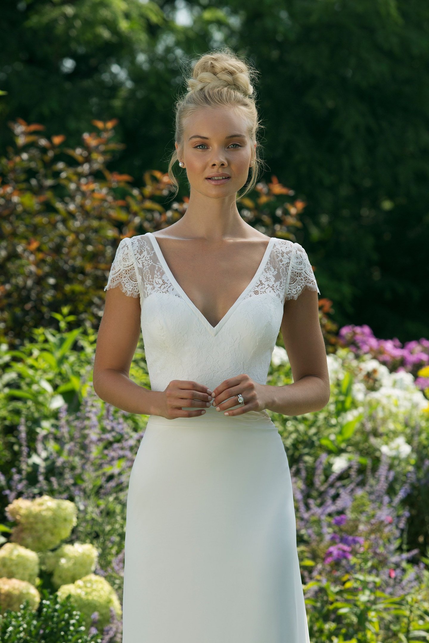 Sweetheart Gowns Style 11004 V-Neck A-line with Low Illusion Back