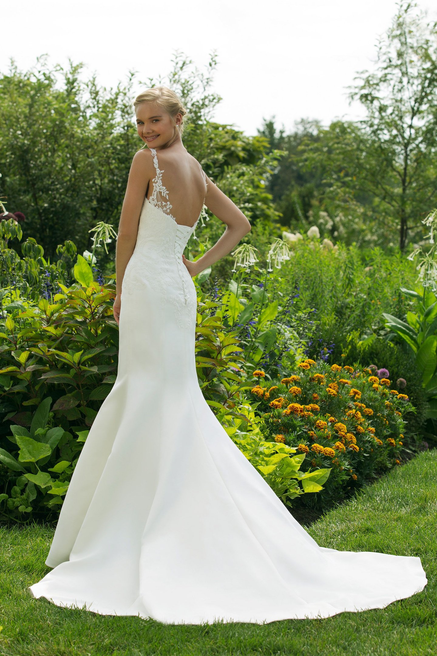 Sweetheart Gowns Style 11015 Sleeveless Satin Fit and Flare with Corset Back