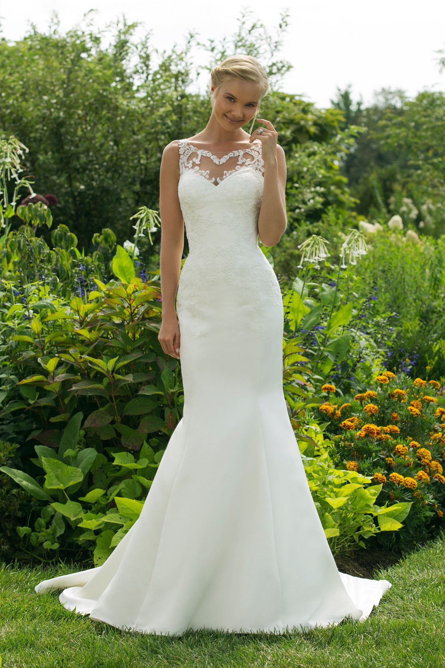 Sweetheart Gowns Style 11015 Sleeveless Satin Fit and Flare with Corset Back
