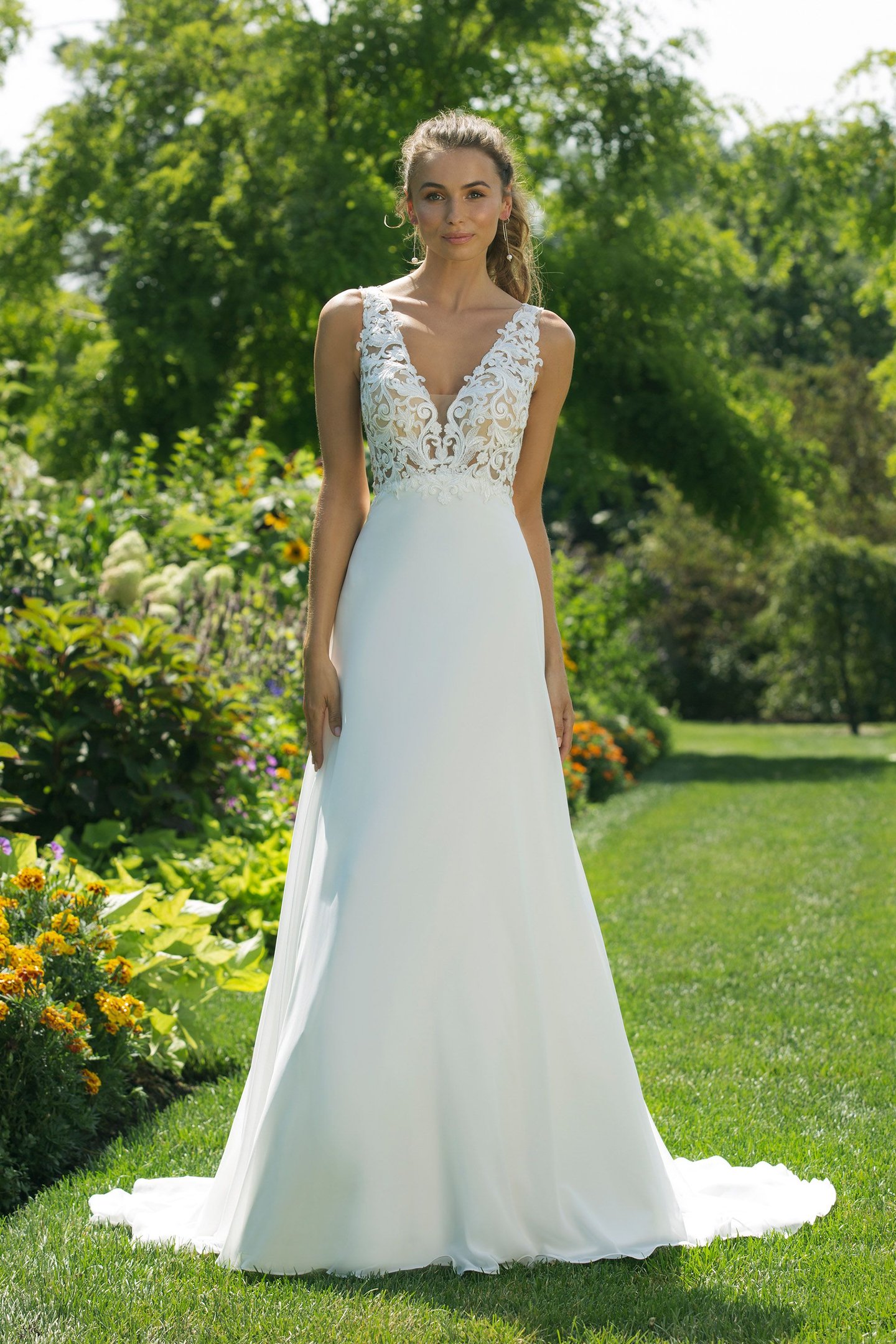 Sweetheart Gowns Style 11027 Natural Waist Gown with Illusion Lace Straps