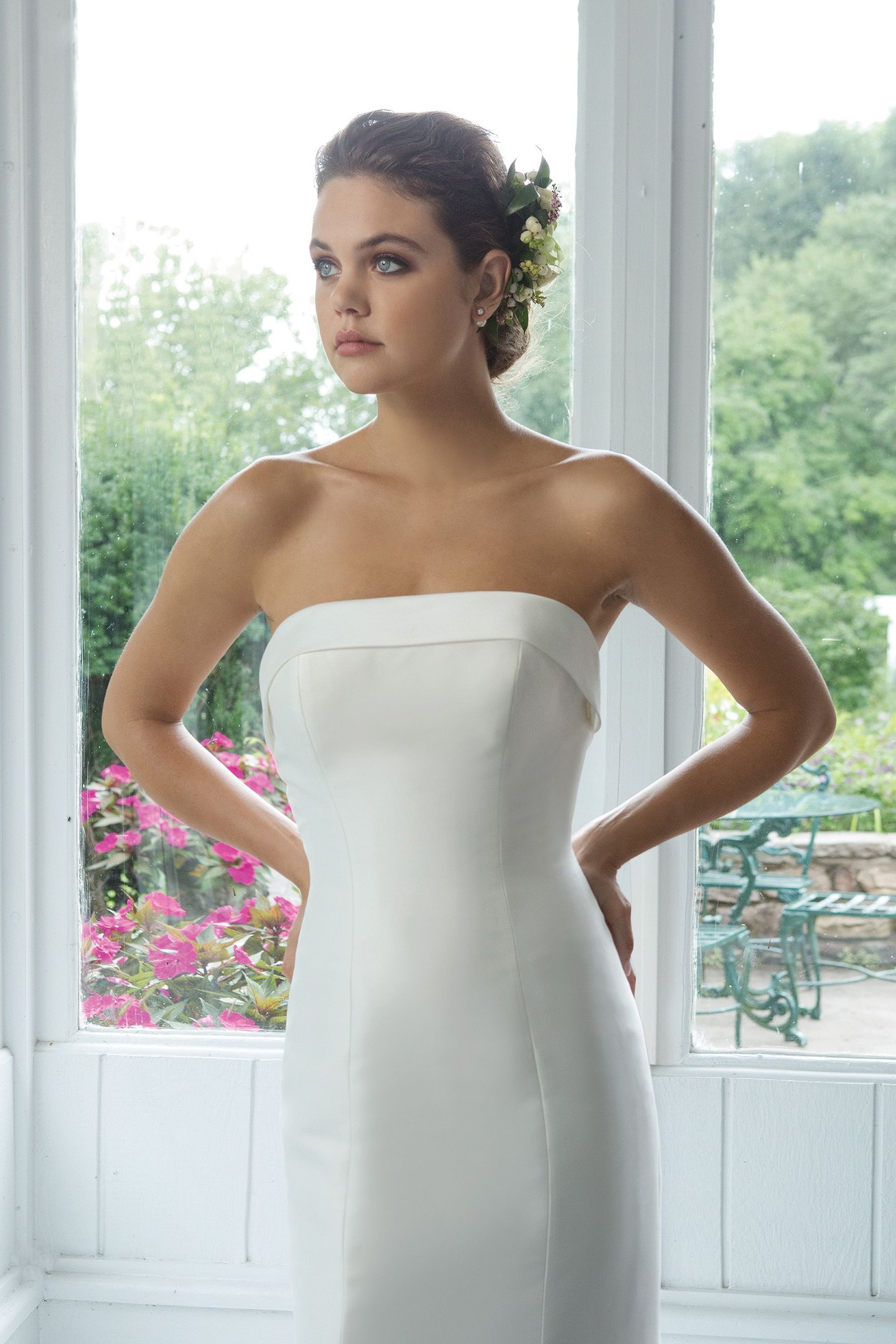 Sweetheart Gowns Style 11062 Mikado Strapless Fit and Flare Gown with Cuff Neckline