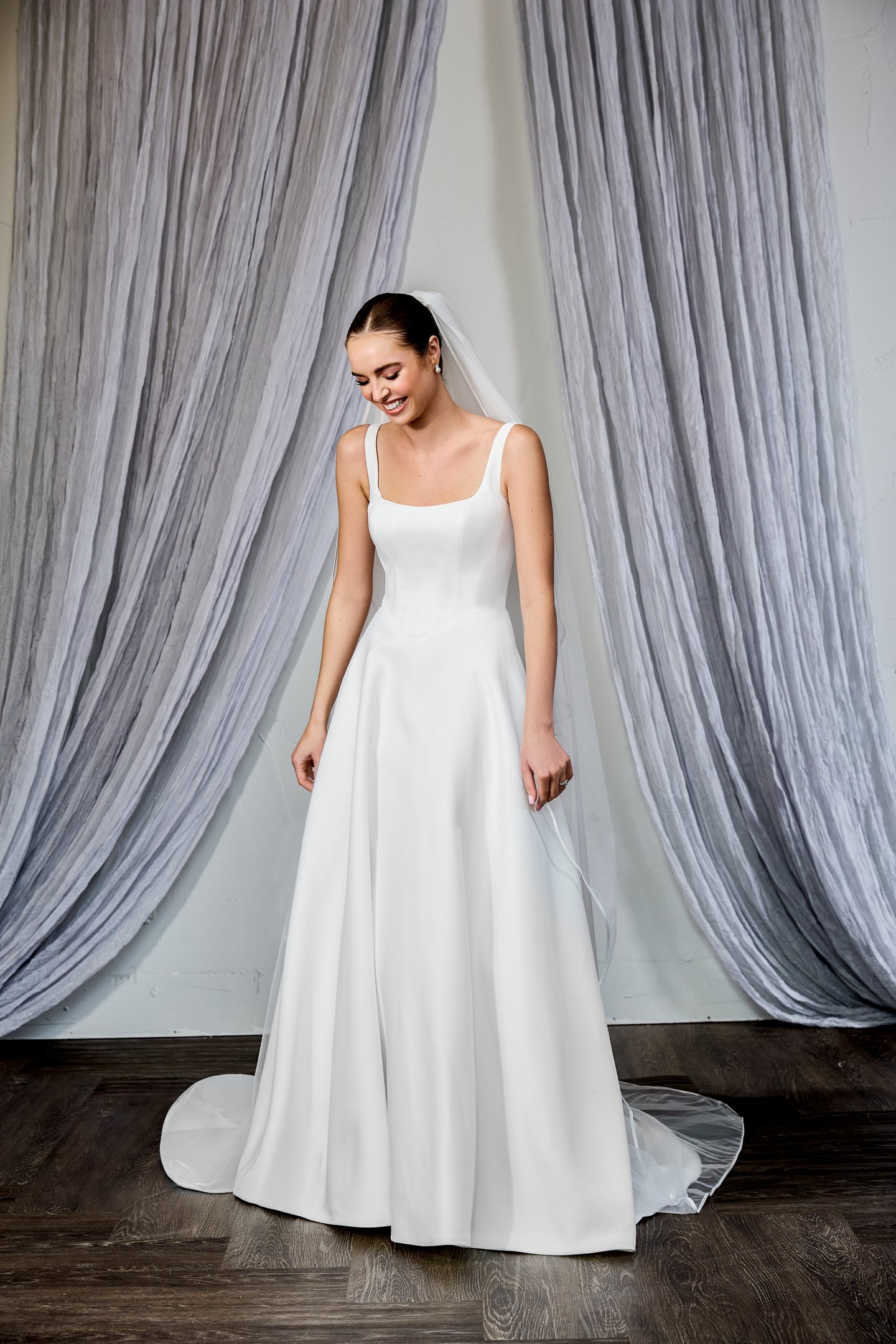 Thanks & Goodluck Style TG1127L120 Cathedral Length Tulle Veil with Satin Edge and Blusher