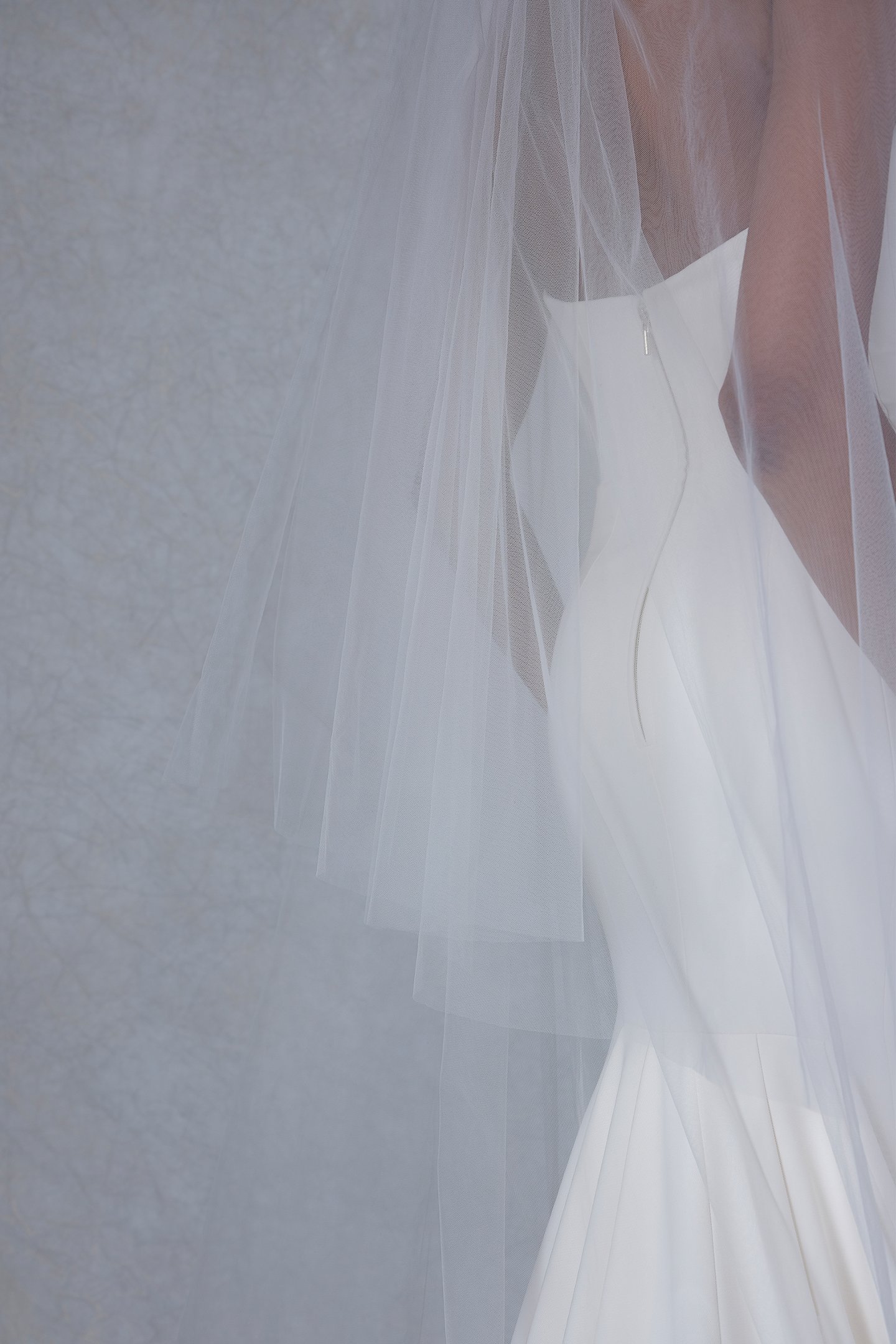 Thanks & Goodluck Style TG1025L120 Cathedral Length Raw Edge Veil with Blusher