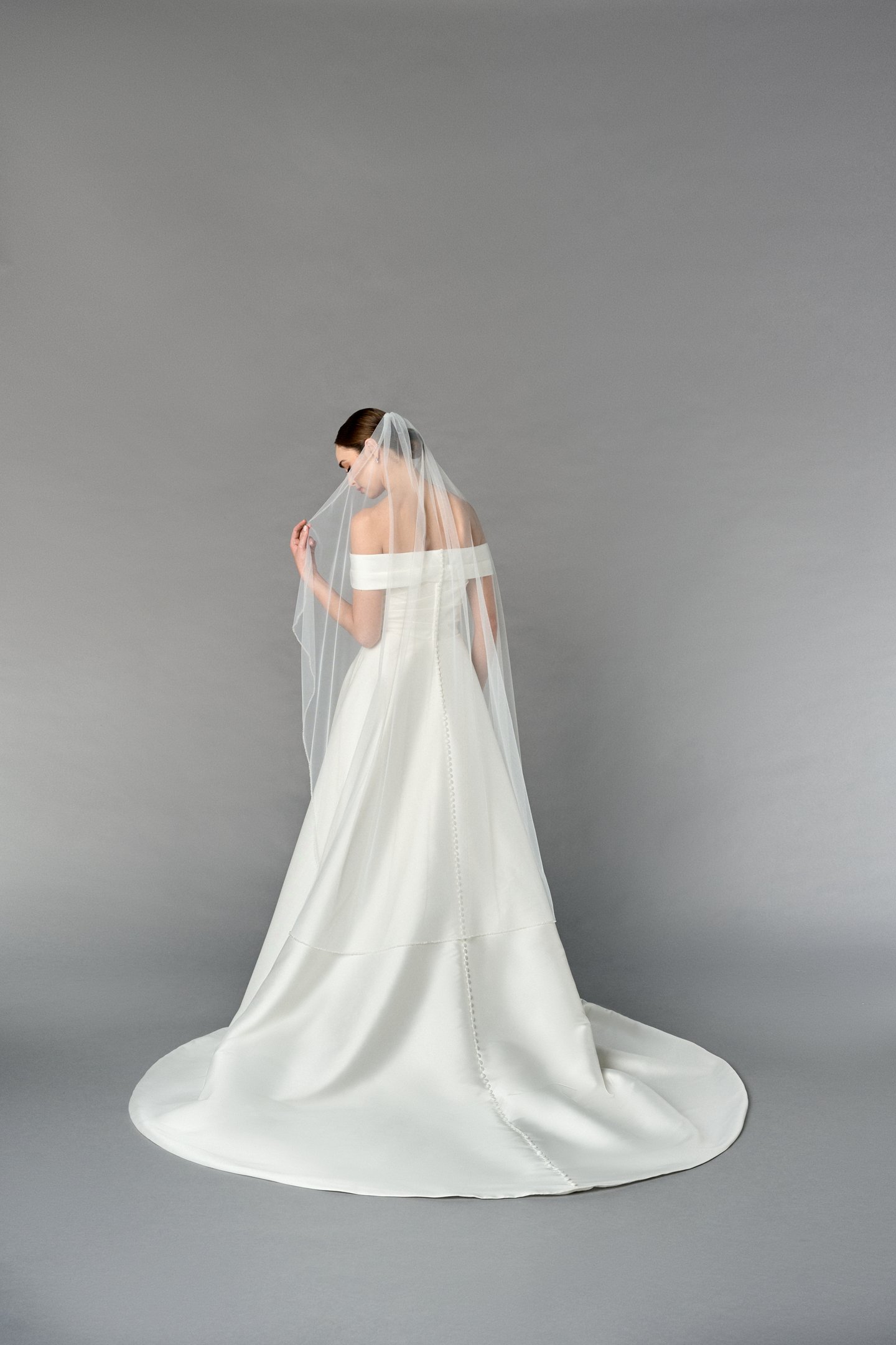 Thanks & Goodluck Style TG1106L060 Waltz Length Tulle Veil with Crystal Beaded Edge