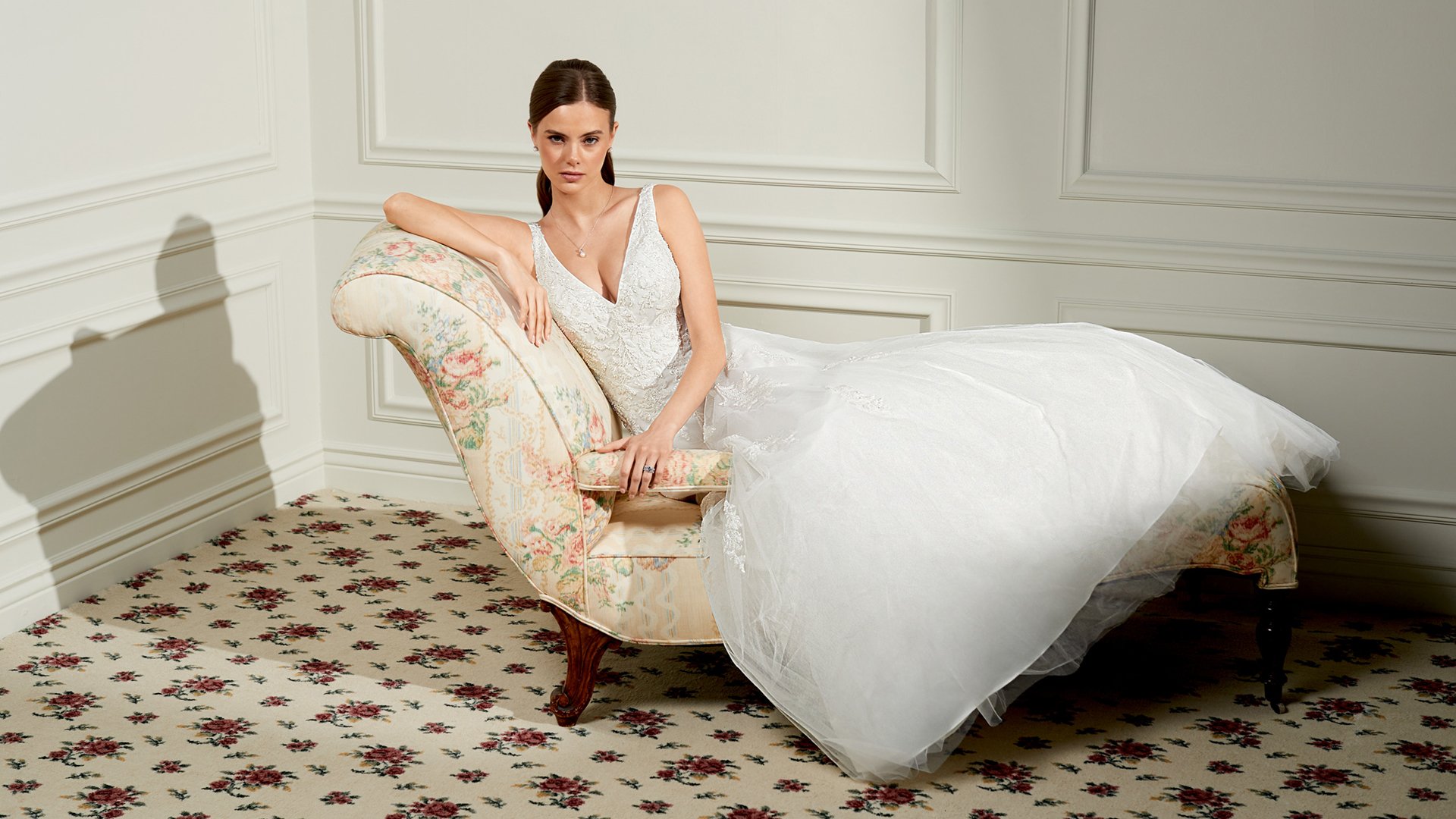 Adore by Justin Alexander Style 11466 Virginia Sparkling Tulle A-Line Bridal Gown with Beaded and Sequined Lace Appliqués