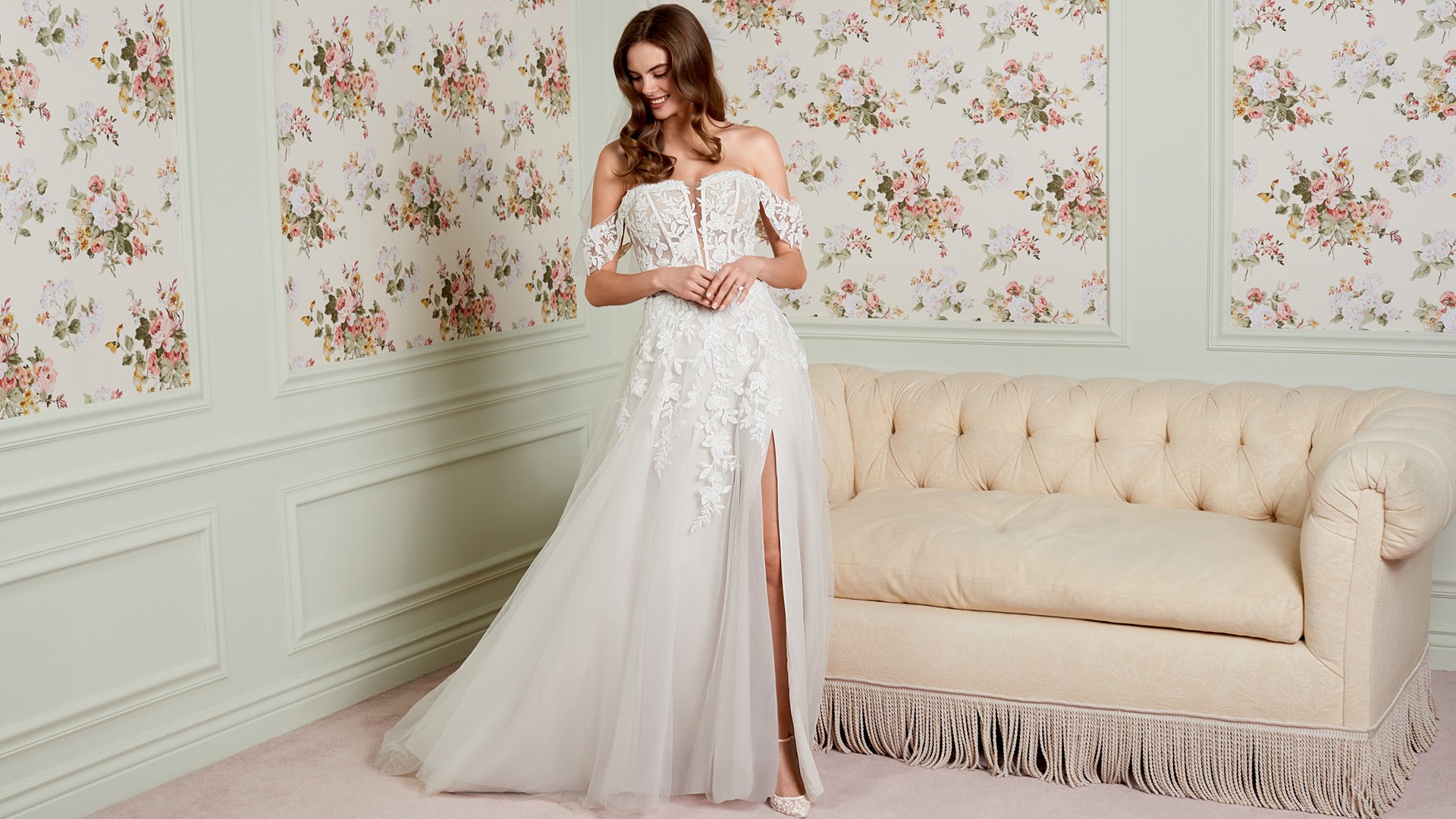 Adore by Justin Alexander Style 11471 Maisie Tulle A-Line Bridal Gown with Strapless Plunging Sweetheart Neckline, Exposed Boning, and Skirt Slit