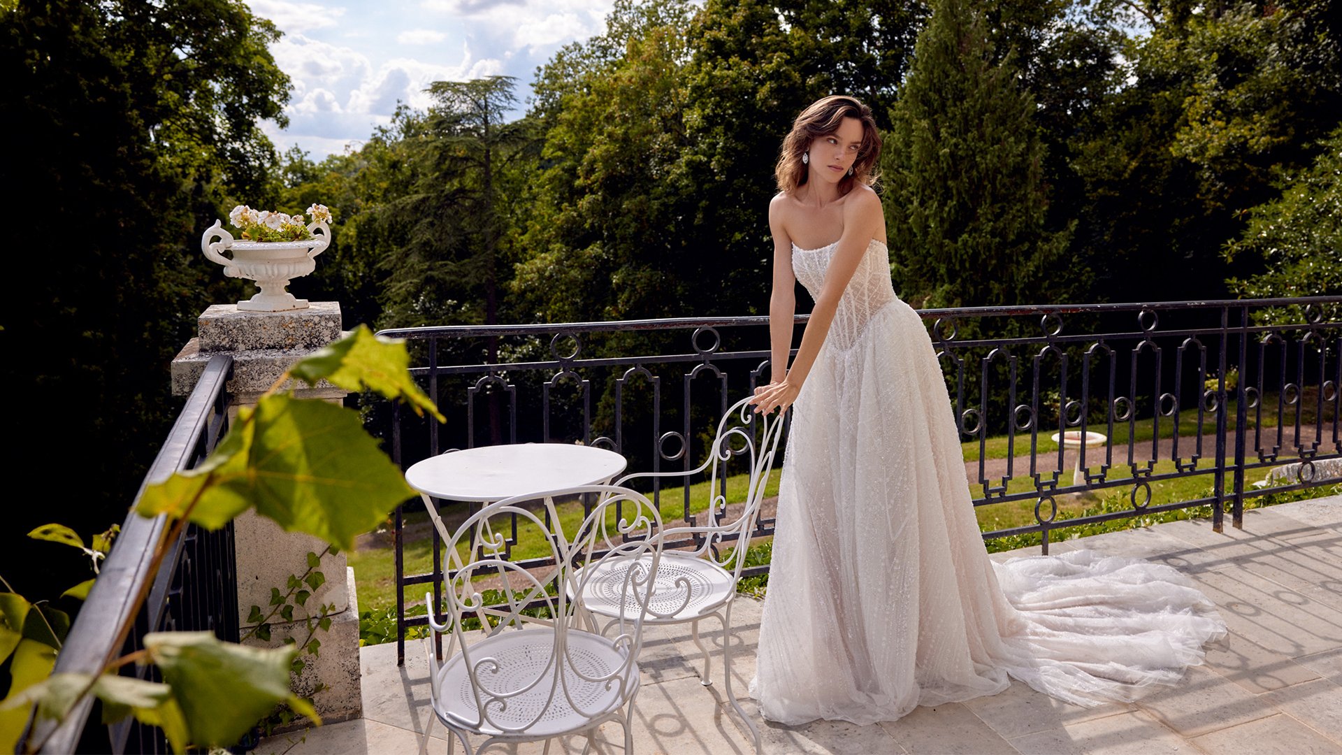 Justin Alexander Style 88531 MAJESTY Allover Sparkle Ball Gown with Art Deco Beading and Basque Waist