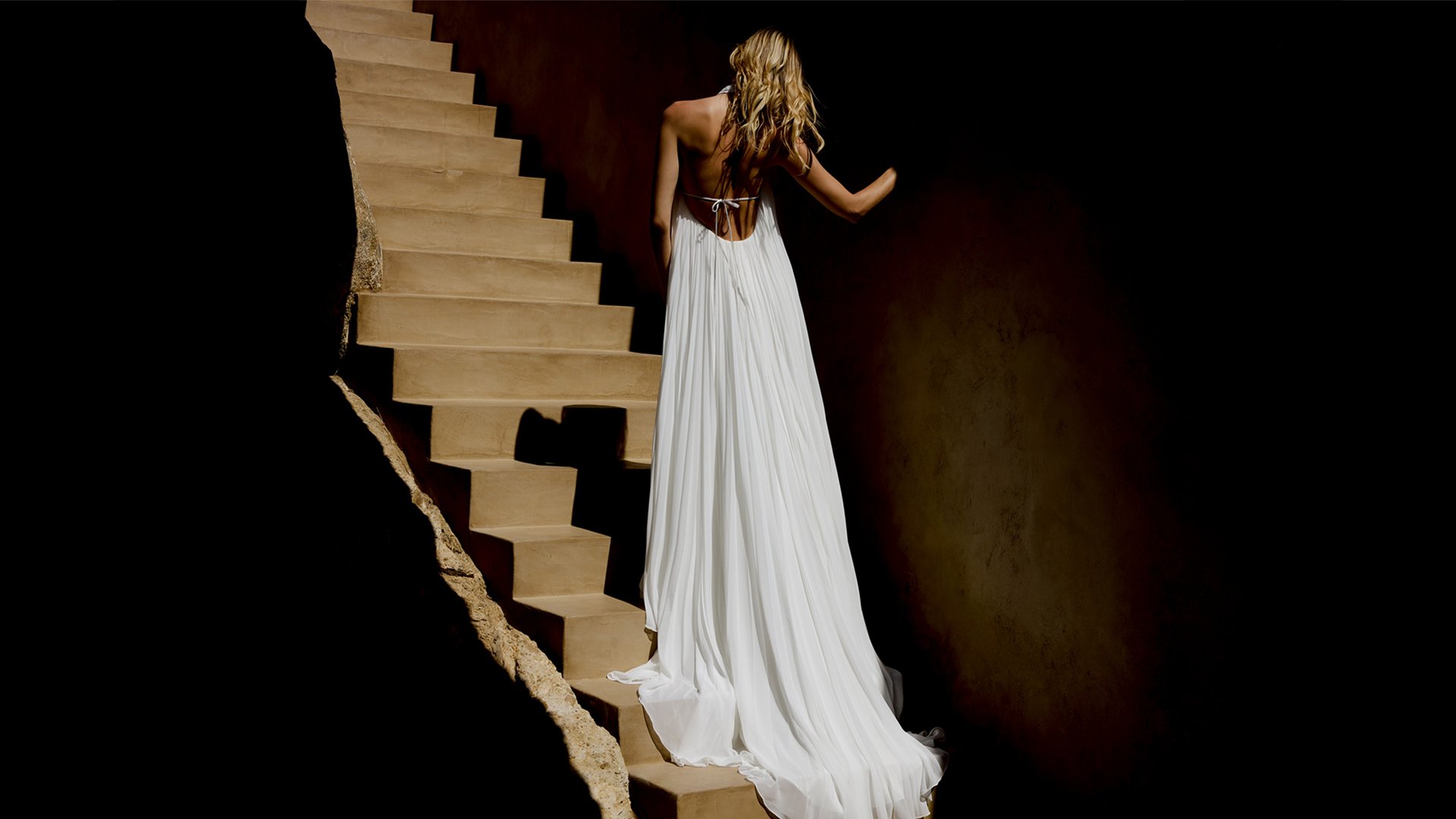 Lillian West Style 66440 Pleated Chiffon Halter Neck Trapeze Gown