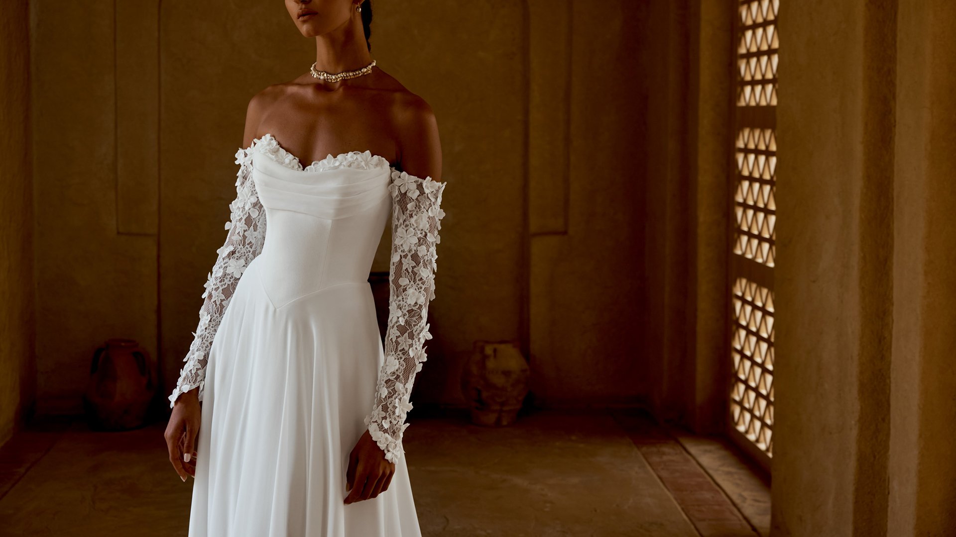 Lillian West Style 66478 A-Line Gown with Sweetheart Strapless Neckline with Peek-A-Boo Lace Detail and Basque Waist