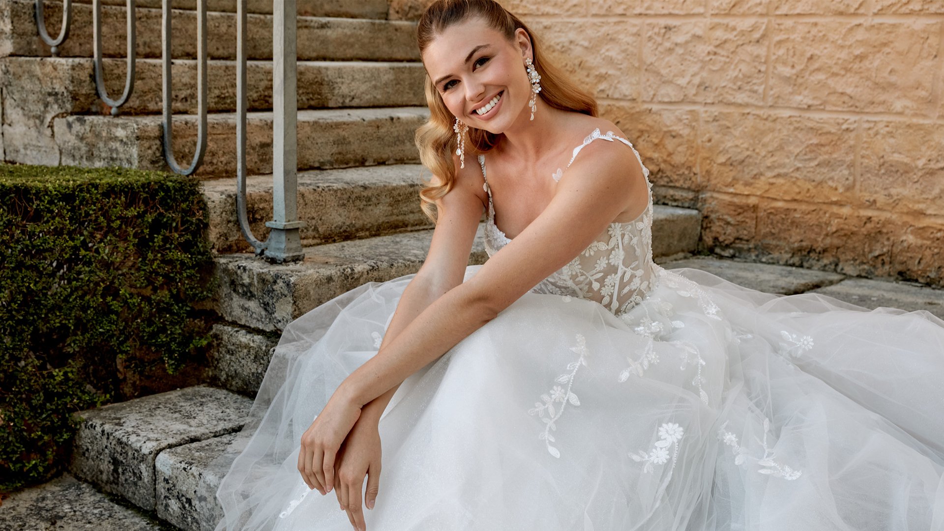 Sincerity Bridal Style 44573 Scoop Neck Tulle Ball Gown with Spaghetti Straps