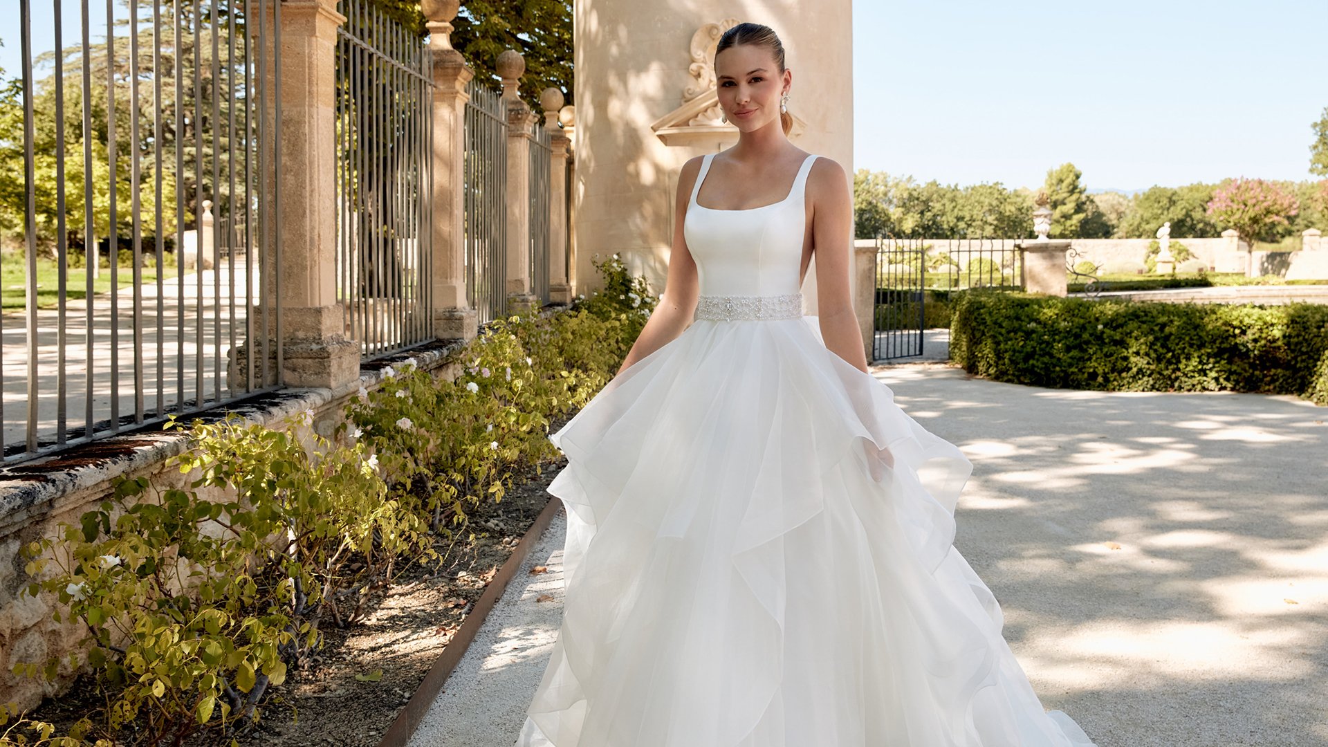 Sincerity Bridal Style 44583 Organza Ball Gown with Scoop Neckline and Satin Bodice