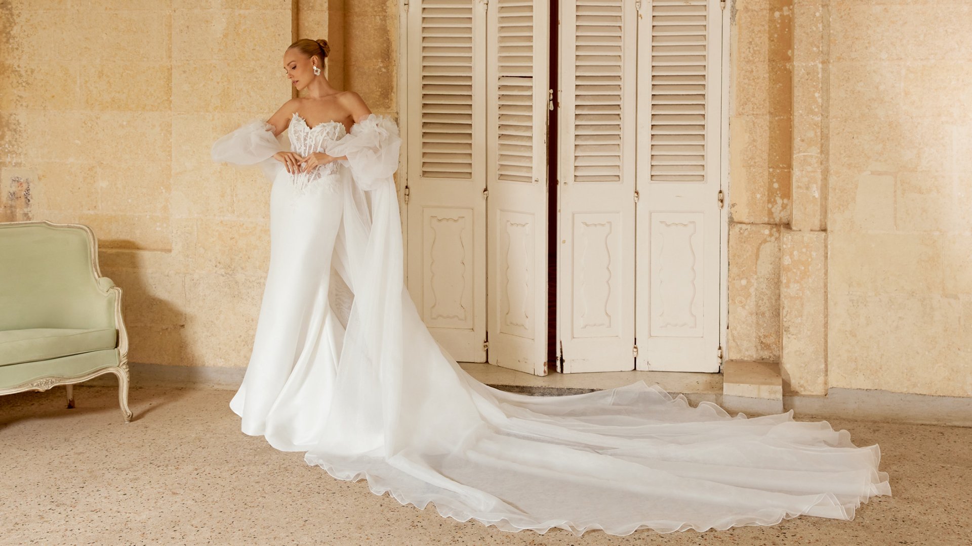 Sincerity Bridal Style 44607 Sweetheart Strapless Fit and Flare Dress with Illusion Bodice and Sequined Lace Appliqués