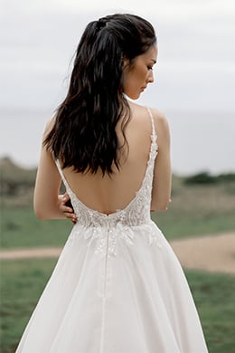 Adore by Justin Alexander Style 11422 Cecily Sparkling Organza A-Line Gown with Square Neckline and Low Scoop Back