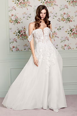 Adore by Justin Alexander Style 11471 Maisie Tulle A-Line Bridal Gown with Strapless Plunging Sweetheart Neckline, Exposed Boning, and Skirt Slit