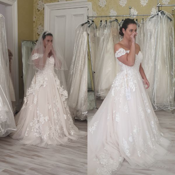 Justin Alexander Style 88122 Venice Tulle Ball Gown with Off-the-Shoulder Detail