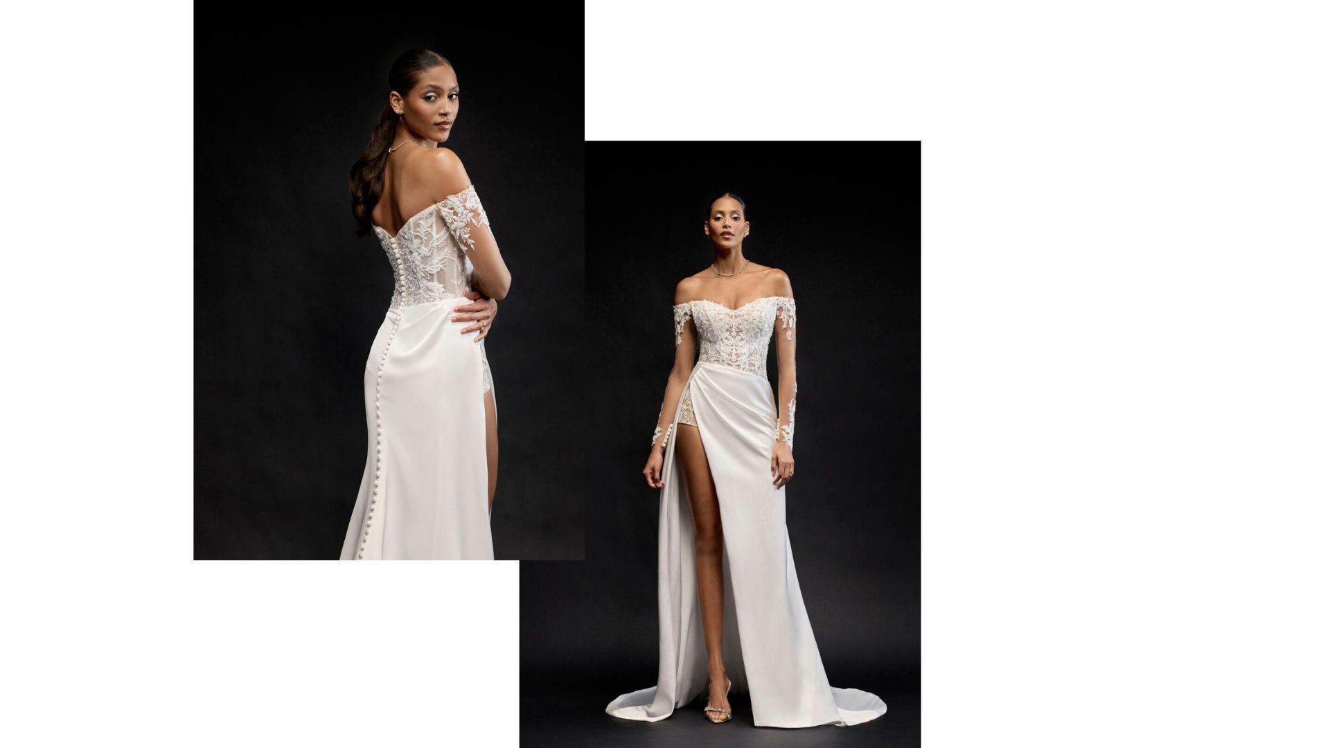 Justin Alexander Signature Style 99338 SAUDA Fit and Flare Wedding Gown with Illusion Bodice and High Slit