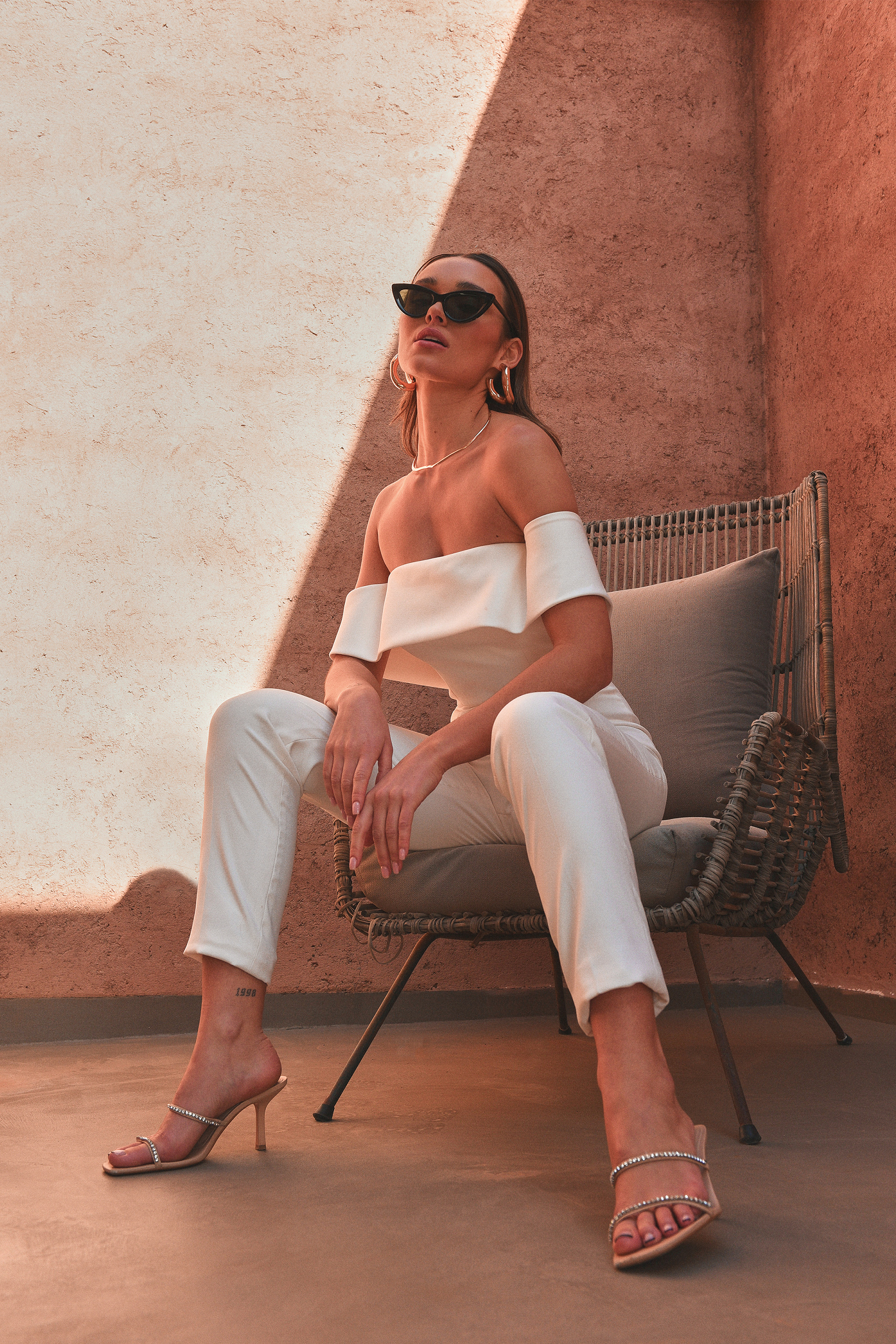 Adore by Justin Alexander Style 11310 Adira Jumpsuit Crepe Jumpsuit with Cuffed Off the Shoulder Neckline