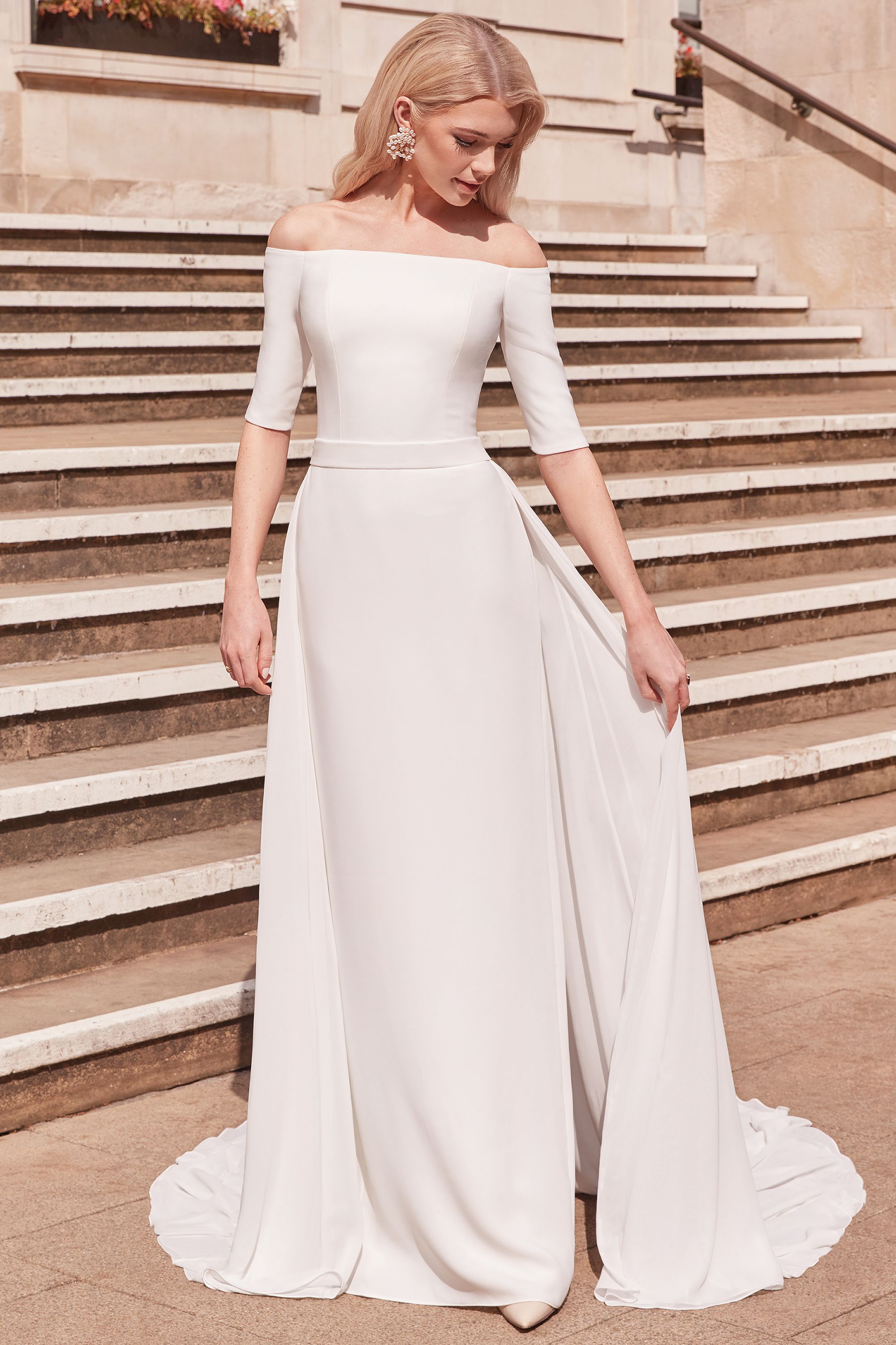 Regina Train: Chiffon Detachable Train with Crepe Waistband