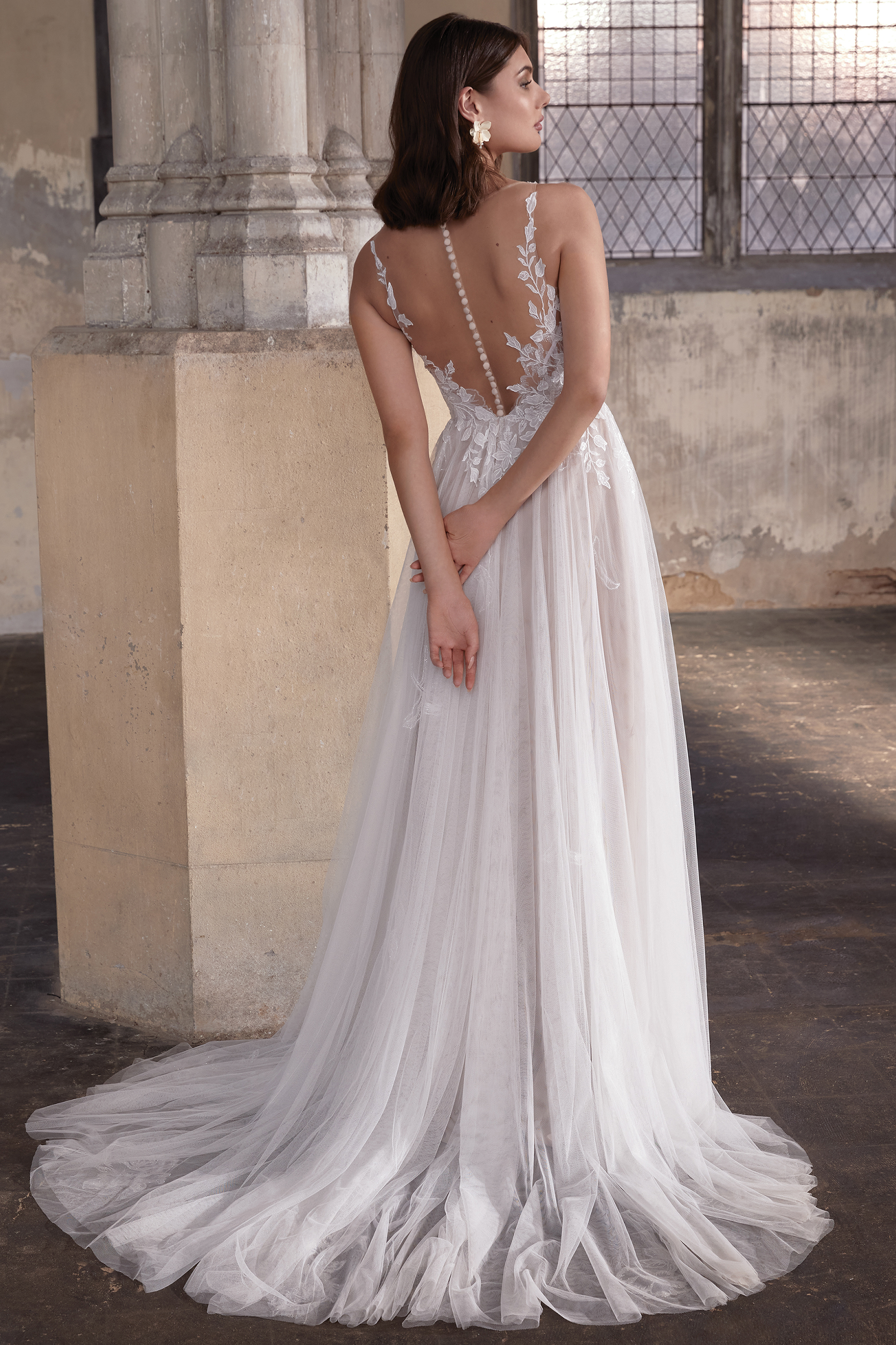 Adore by Justin Alexander 11304 Isla English Net A-Line Wedding Dress with Square Neck