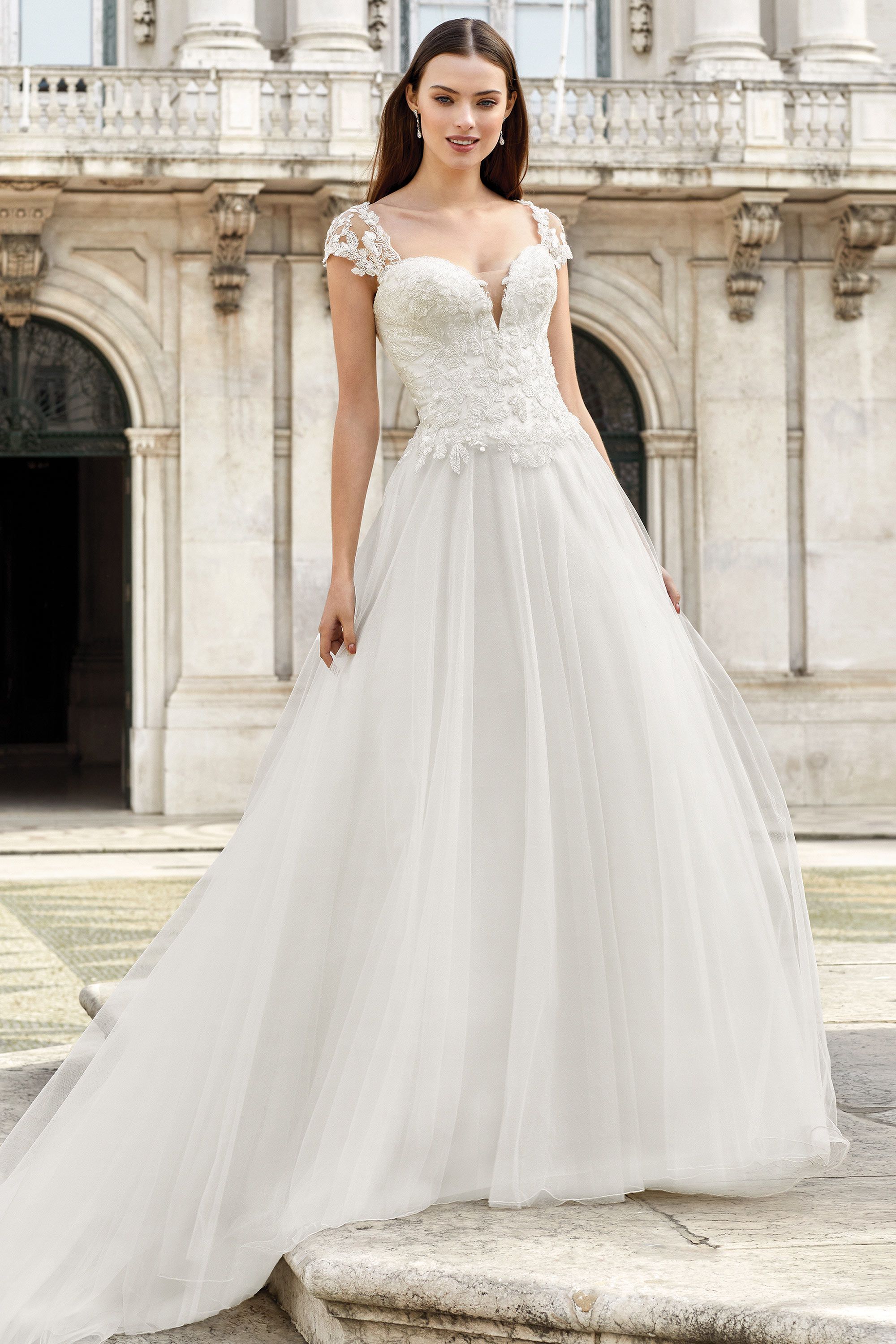 11147: Basque Waist Ball Gown with Queen Anne Neckline | Adore by ...