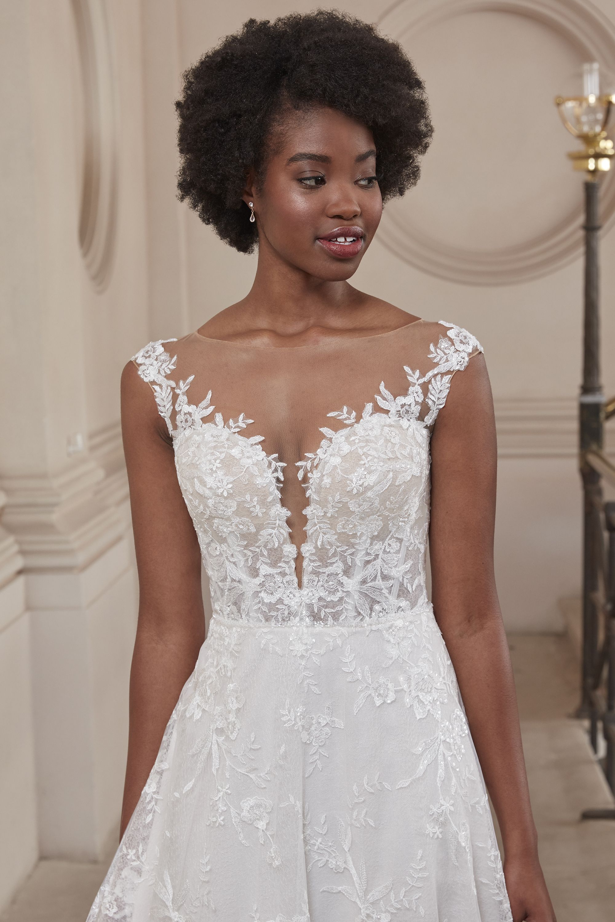 Adore by Justin Alexander Style 11206 Evangeline Lace A-Line Dress with Illusion Back