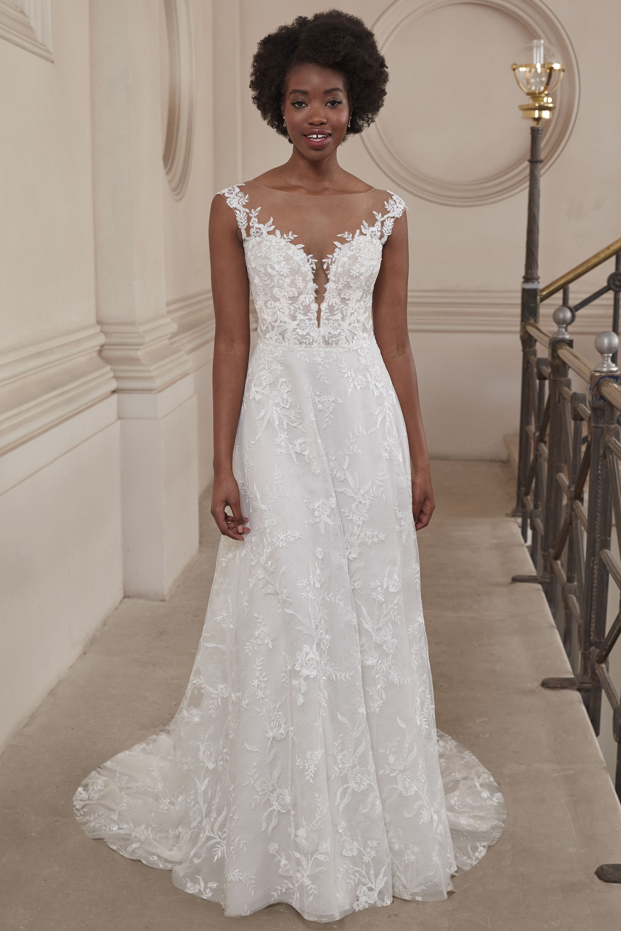 Adore by Justin Alexander Style 11206 Evangeline Lace A-Line Dress with Illusion Back