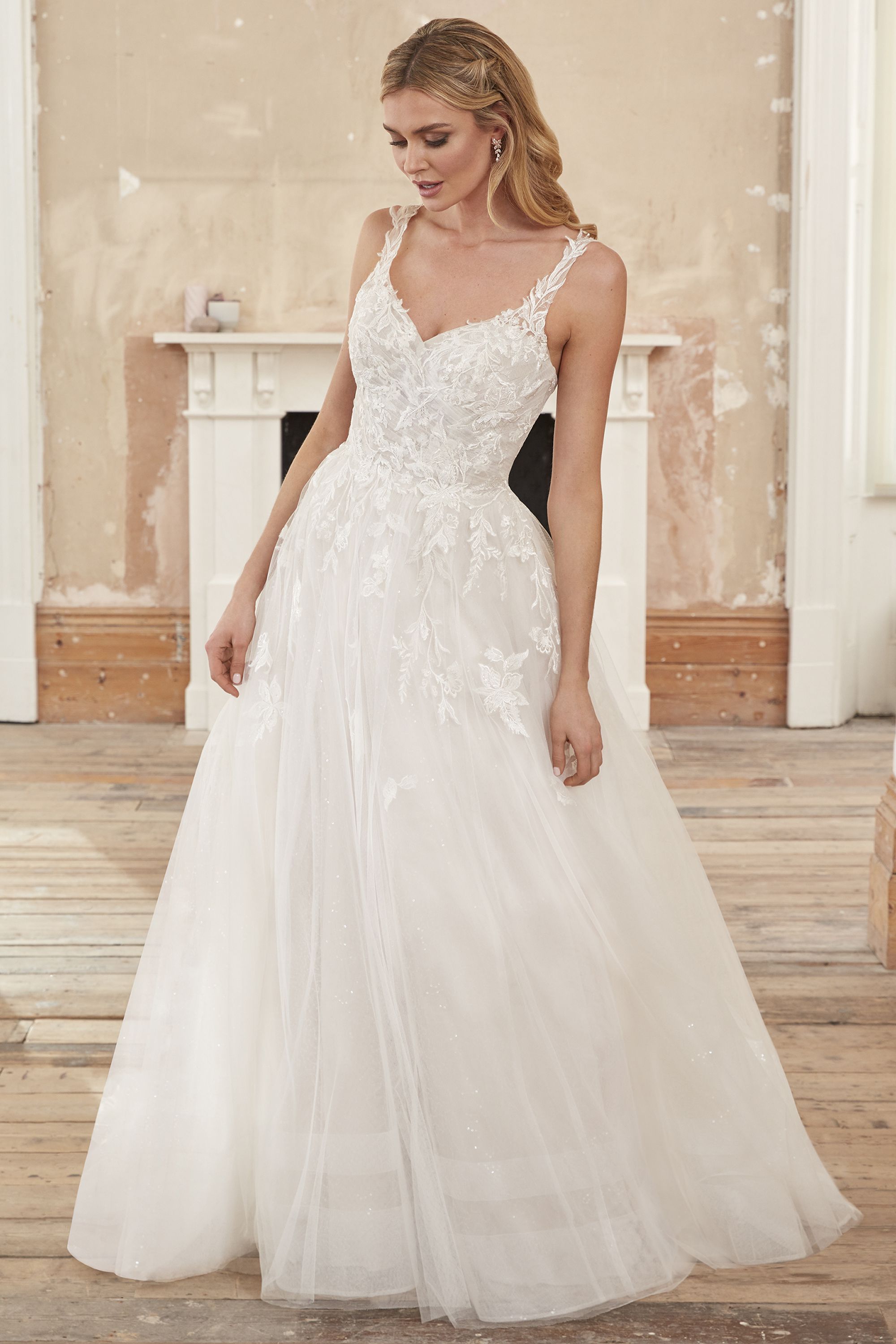 Suyana: Sequin Tulle V-Neck A-Line Gown | Adore by Justin Alexander