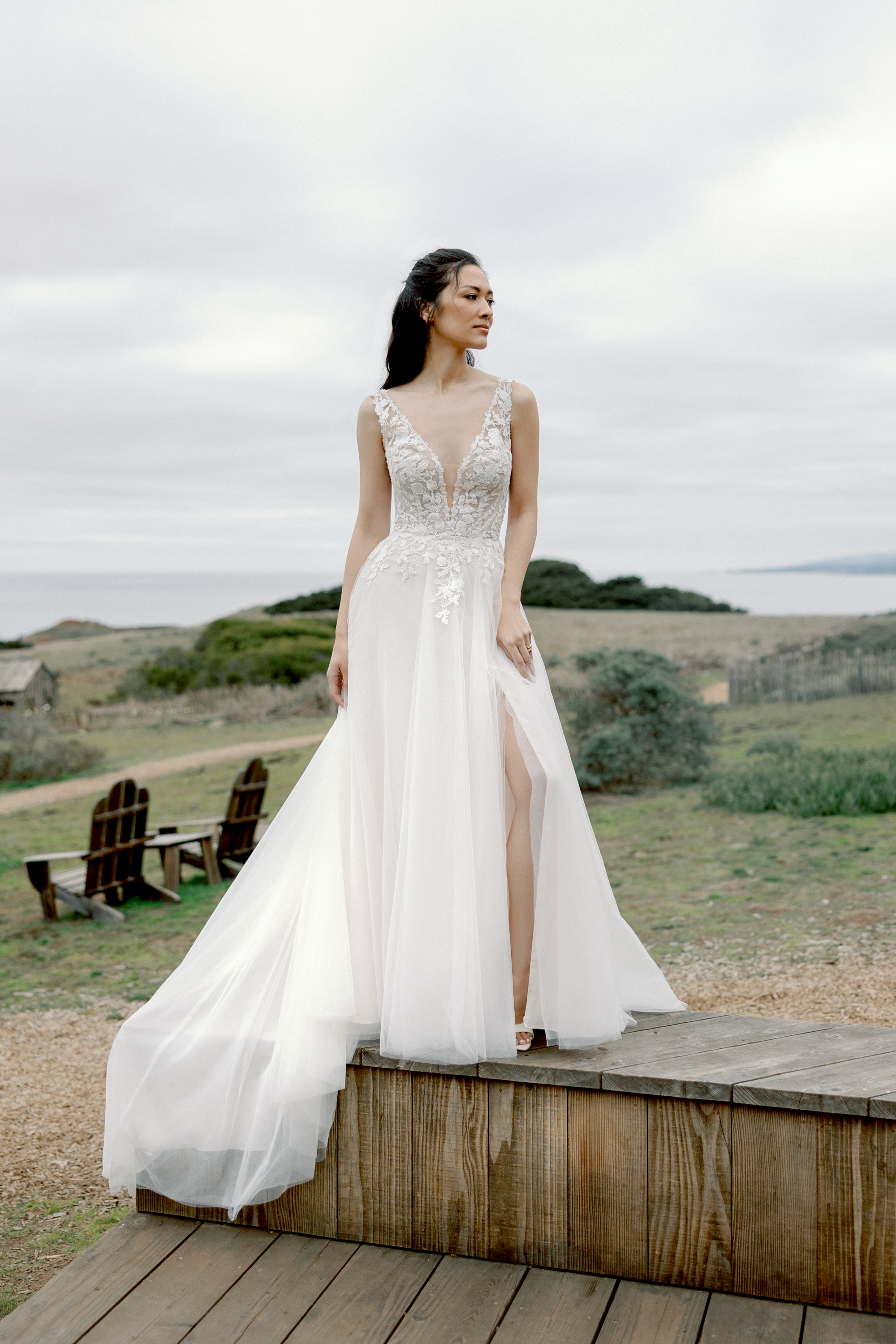 Adore by Justin Alexander Style 11418 Mira Sparkling Tulle A-Line Gown with Plunging V-Neck and Low Scoop Back