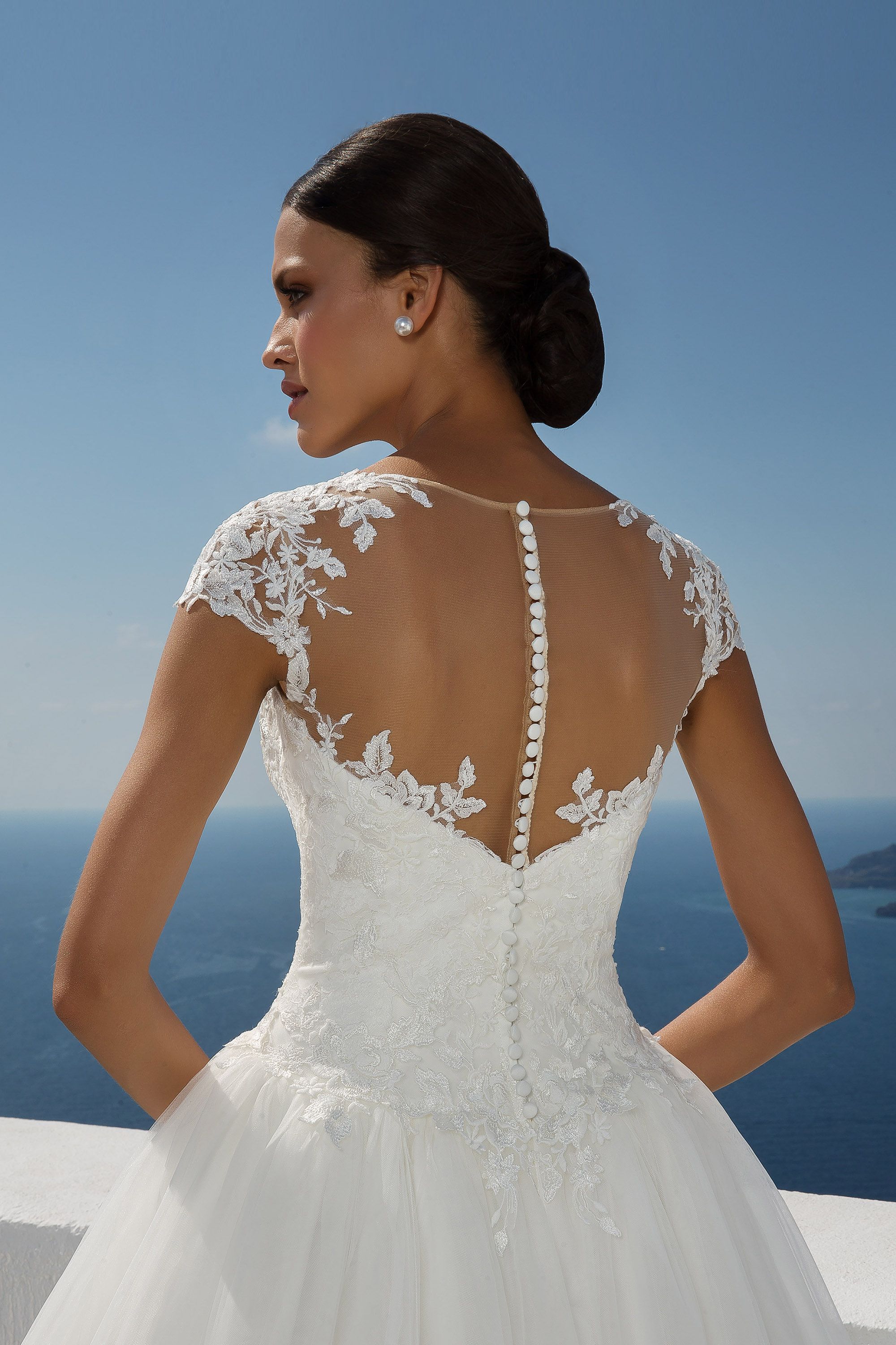 Justin Alexander Style 88015 Lace Illusion Neckline Dropped Waist Ball Gown