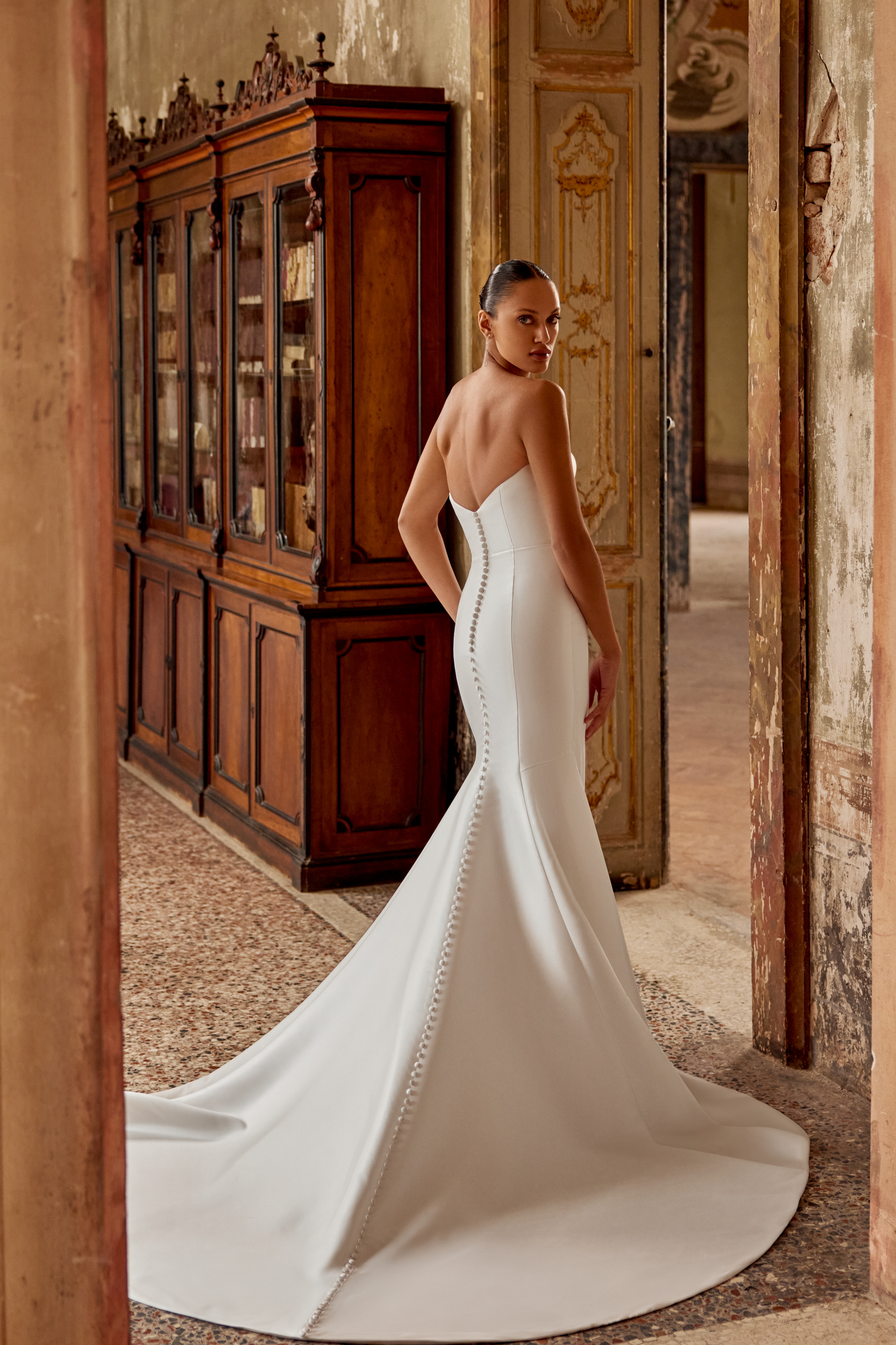 Justin Alexander Style 88205 Celeste Clean Fit and Flare Wedding Dress with Straight Neckline