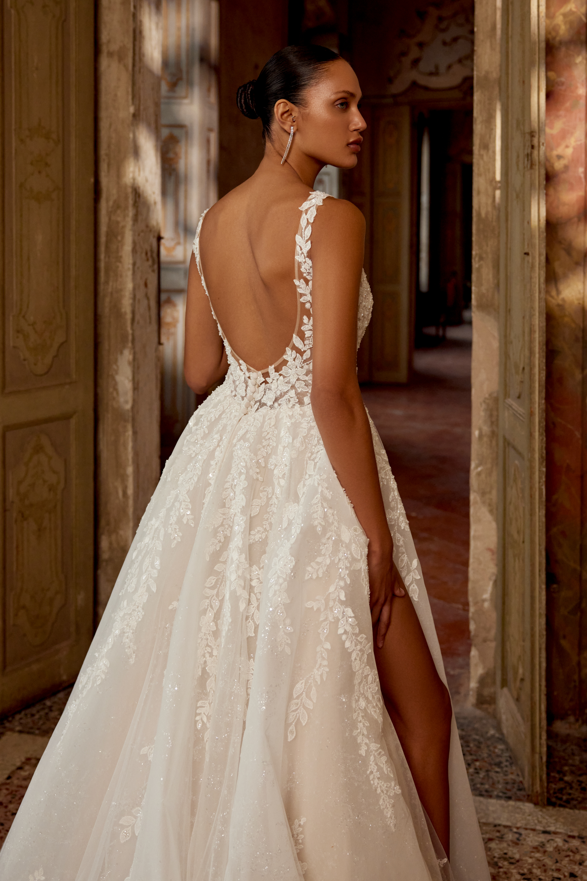 Imperia: A-Line Wedding Dress with Crushed Organza Skirt and
