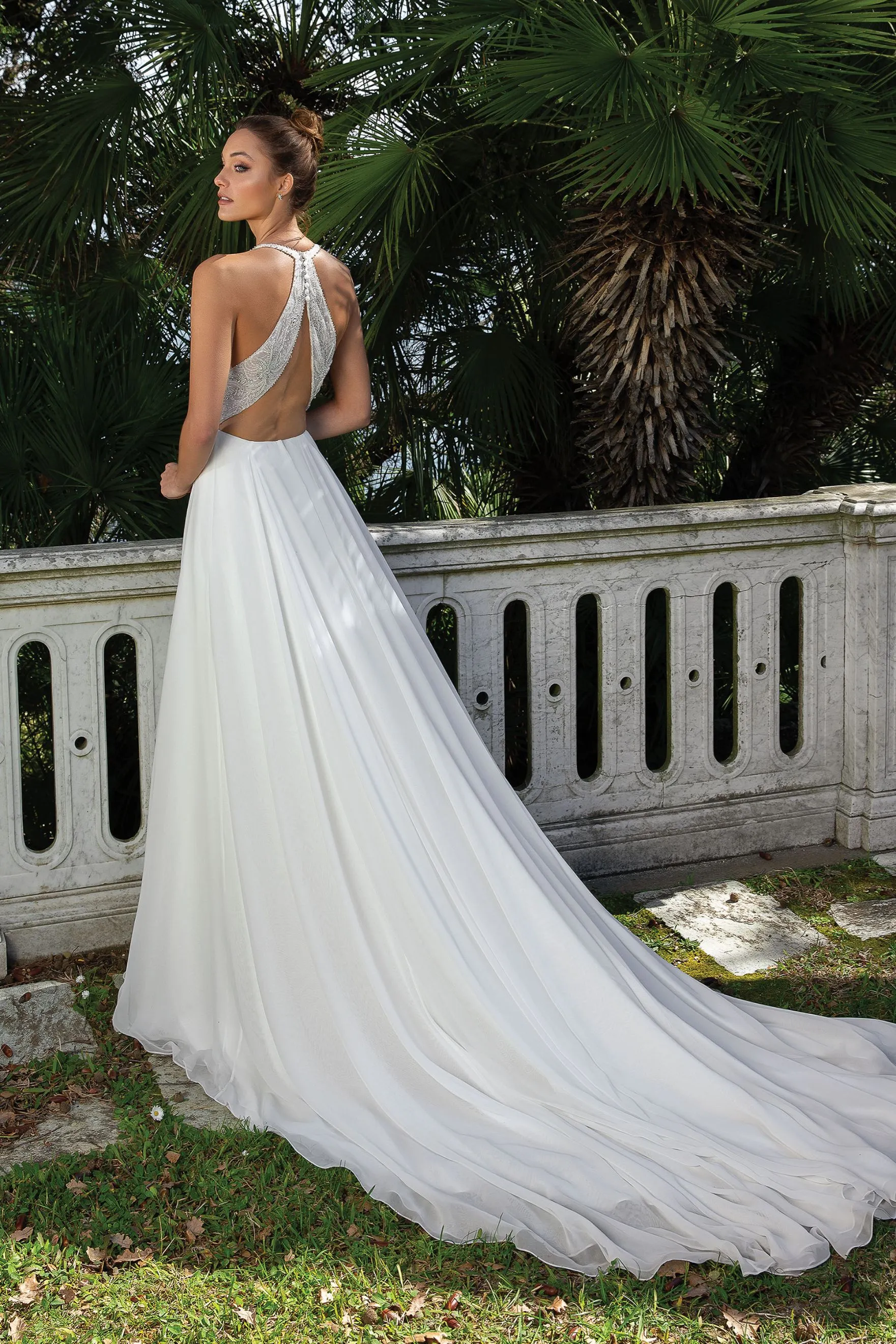 Justin Alexander Style 88105 Chiffon A-Line Beaded Gown