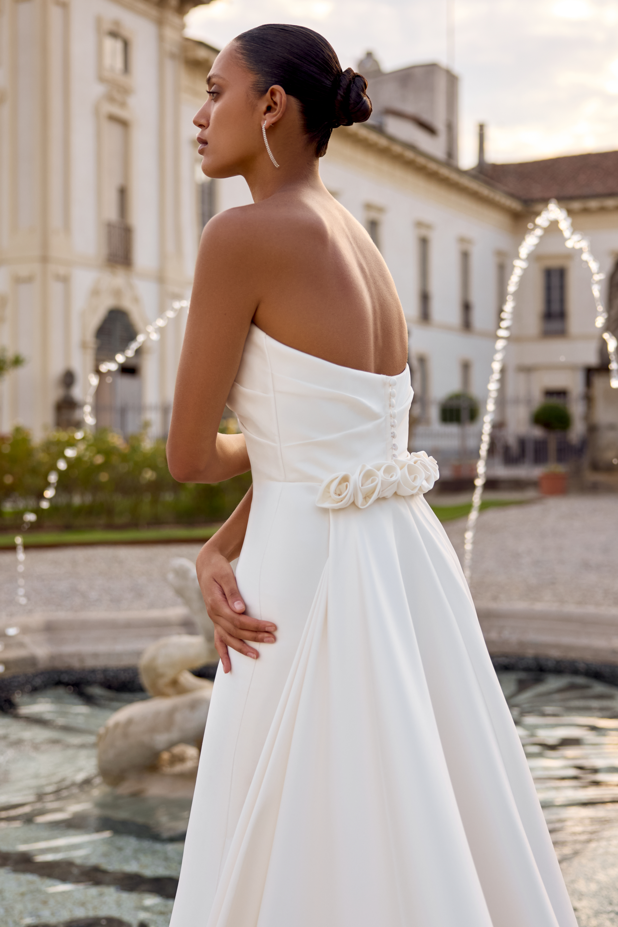 Justin Alexander Style 88349 Hayden Strapless Fit and Flare Wedding Dress with Draping Across Bodice