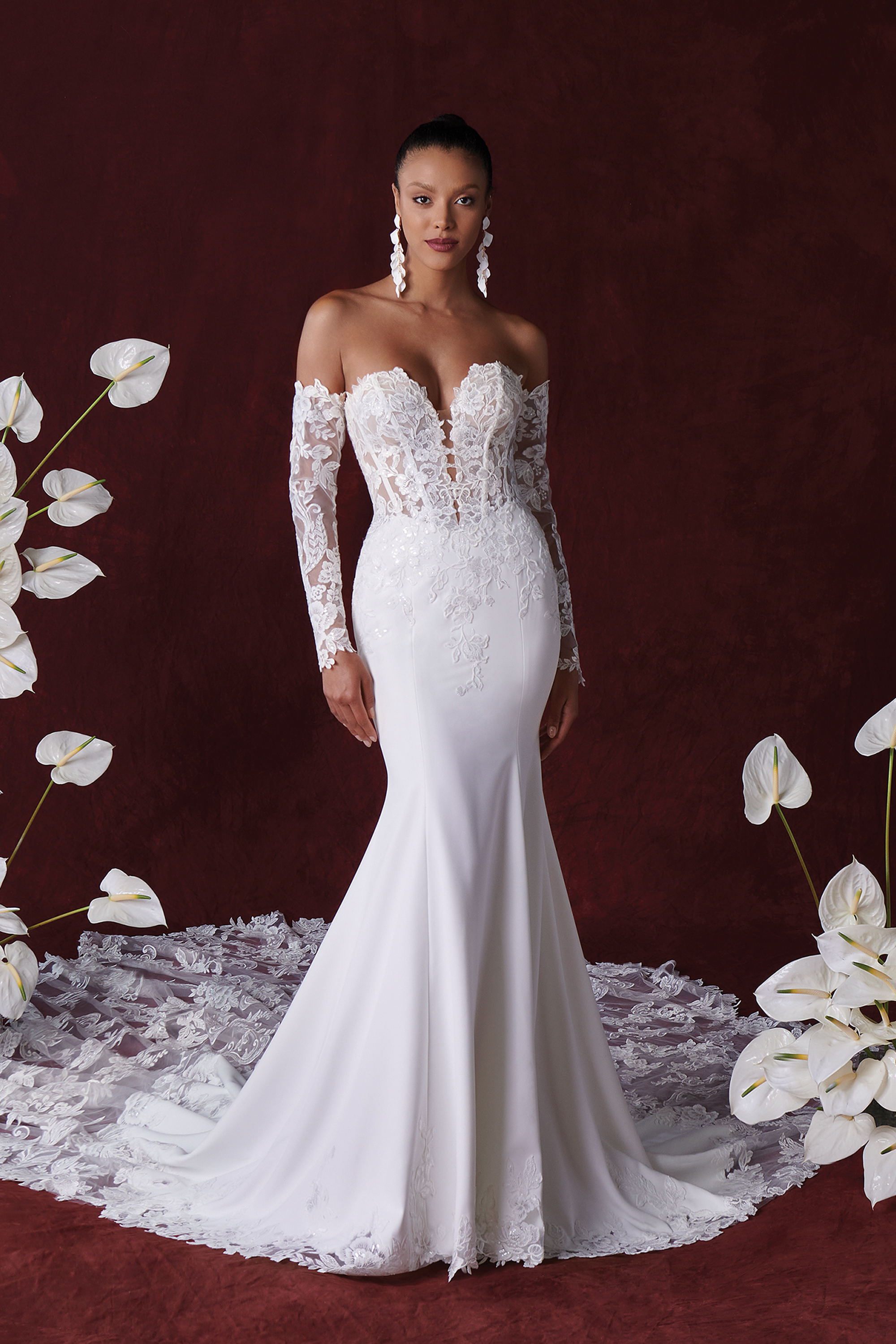 Justin Alexander Style 88353DT Hope Train Detachable Train Extension with Sequined Lace Appliqués