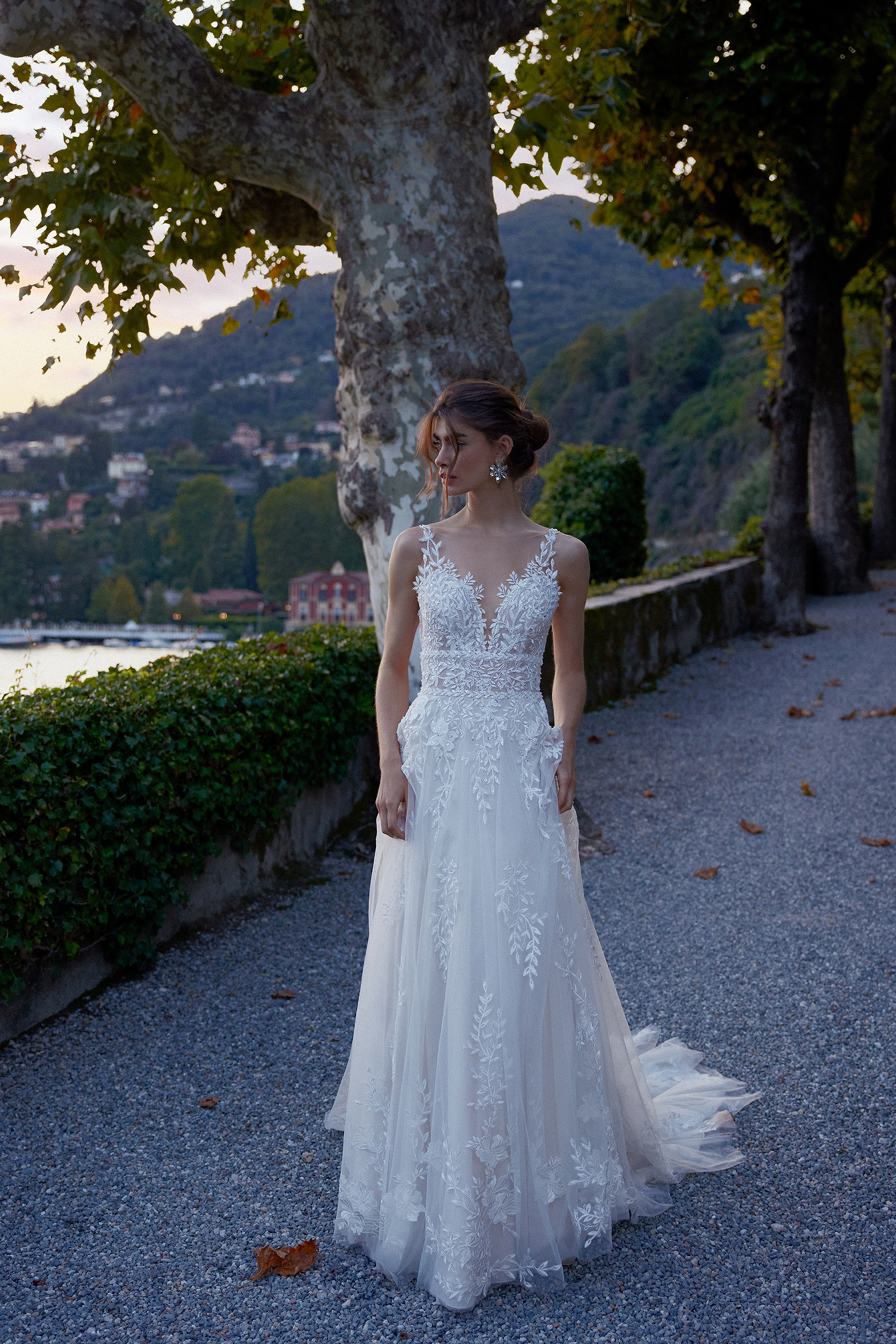 Justin Alexander Style 88366 Hayes Illusion Sabrina Neckline A-Line Dress with Beaded Cummerbund
