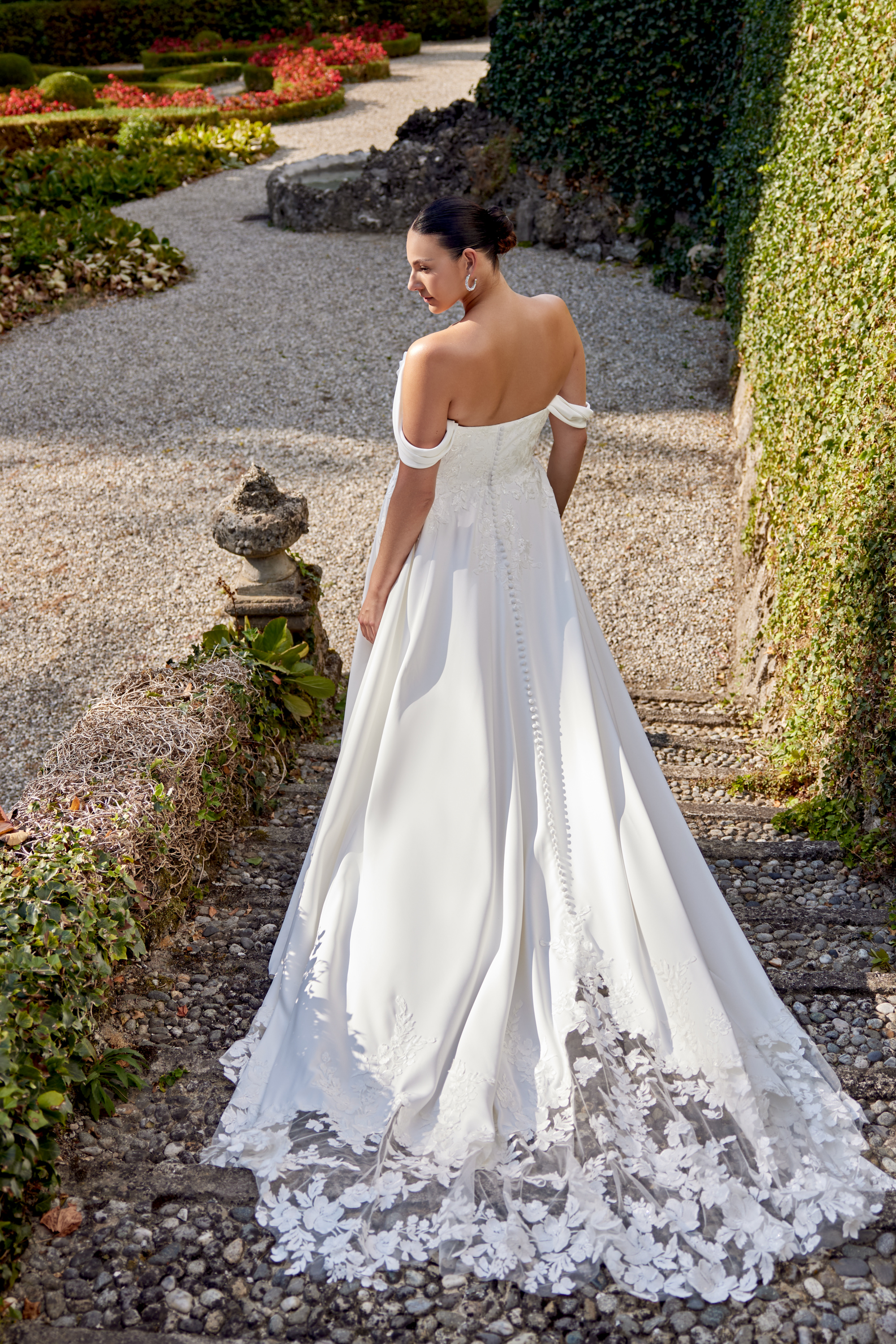 Justin Alexander Style 88407PS Julianna PS Crepe A-Line Plus Size Gown with Sweetheart Neckline and Cowl Detail