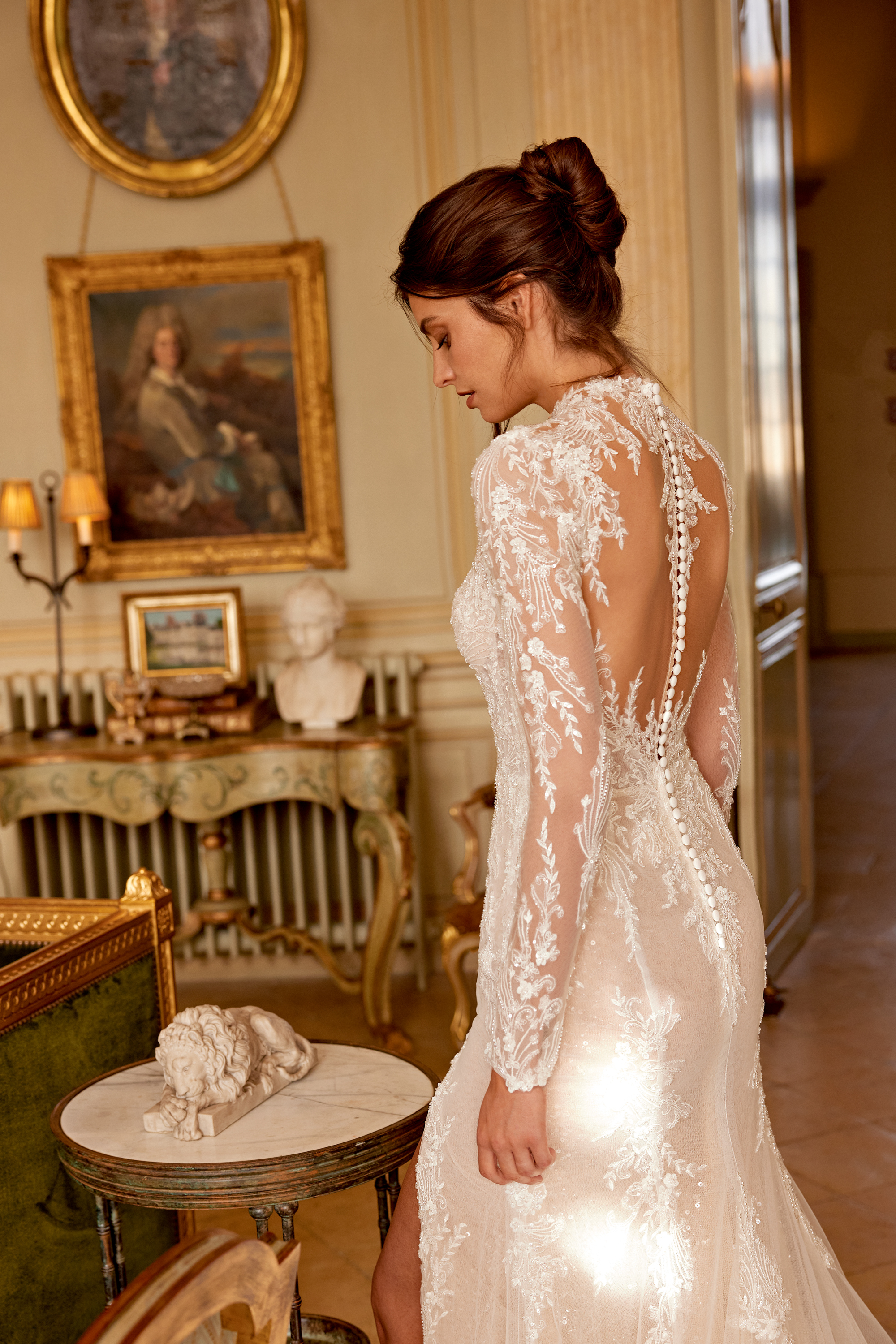 Justin Alexander Style 88431 Jax Sparkling Fit and Flare Gown with Jewel Neck and Illusion Back