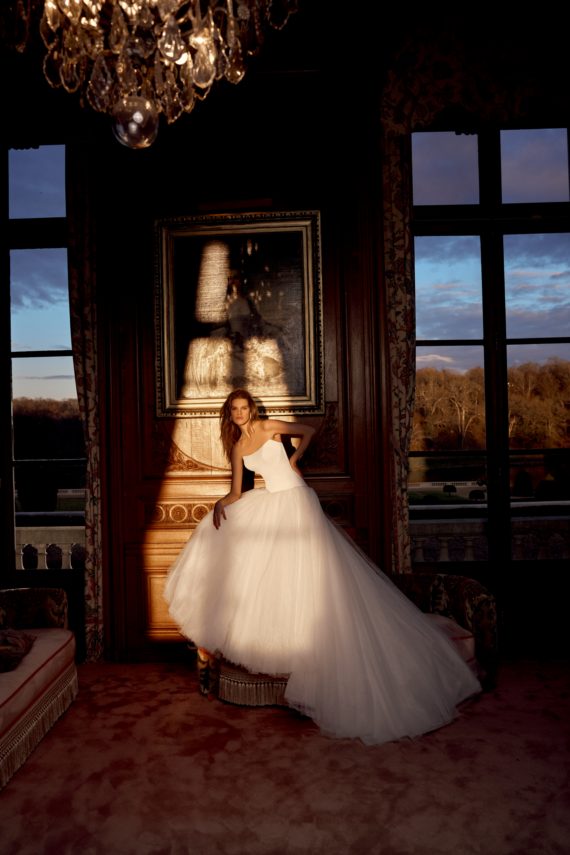 Justin Alexander Style 88539 Neryssa Ball Gown with Cat Eye Neckline, Satin Bodice, and Gathered Tulle Skirt